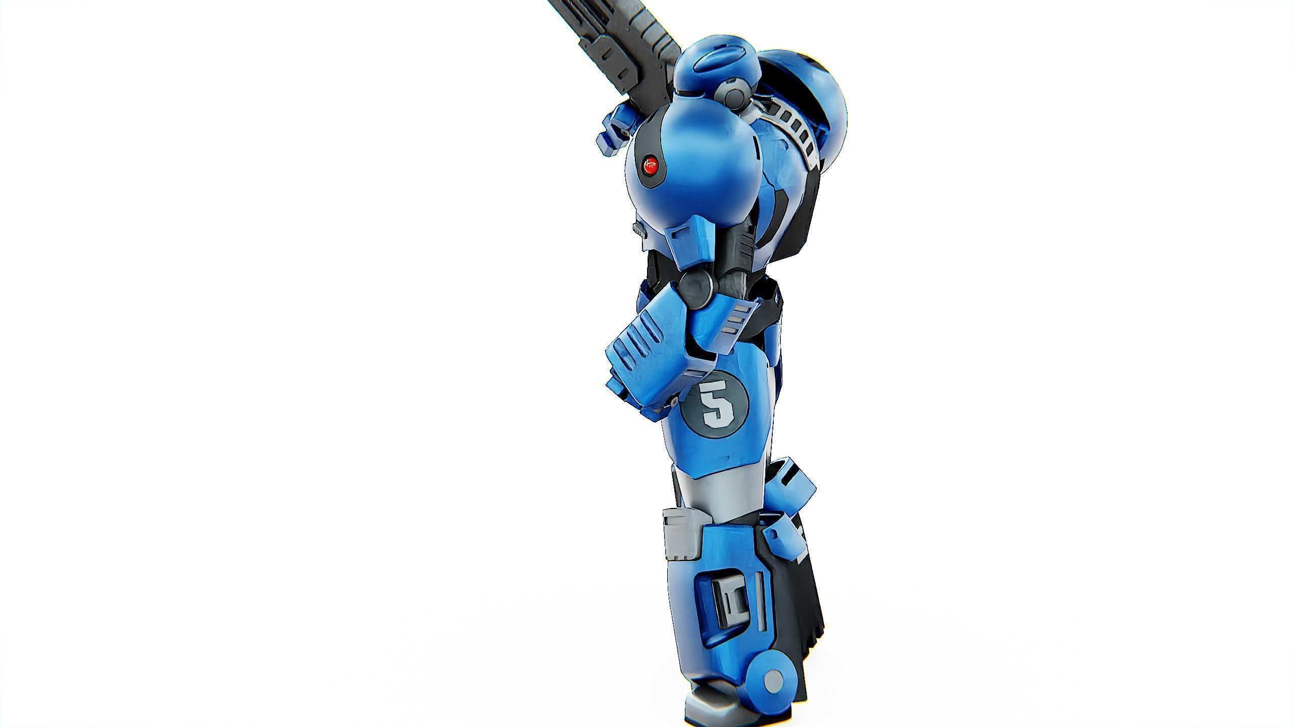 CYBER COP C-200 Rigged for Unreal Engine - Unity - MIXAMO 3D model_18