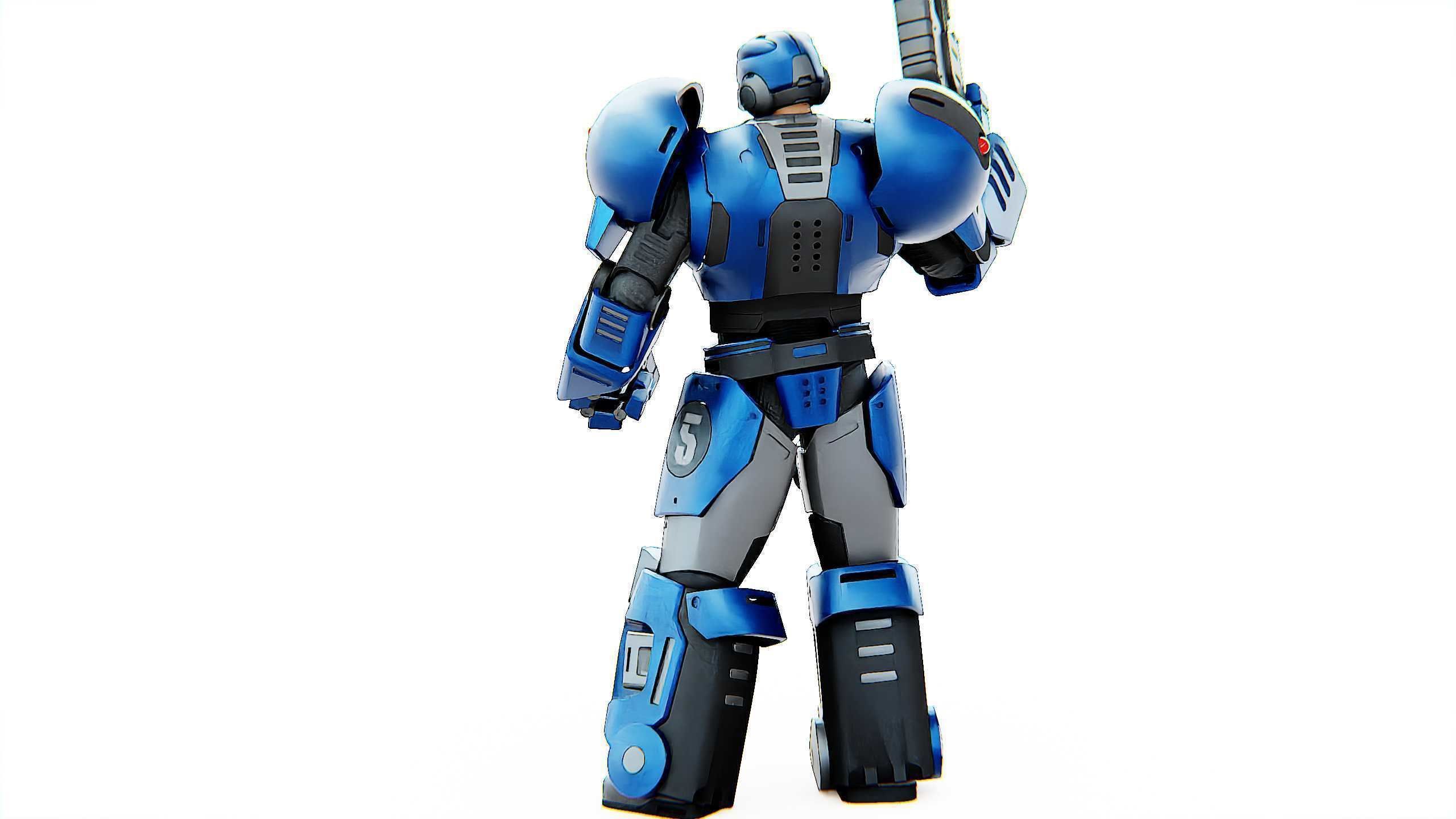 CYBER COP C-200 Rigged for Unreal Engine - Unity - MIXAMO 3D model_14