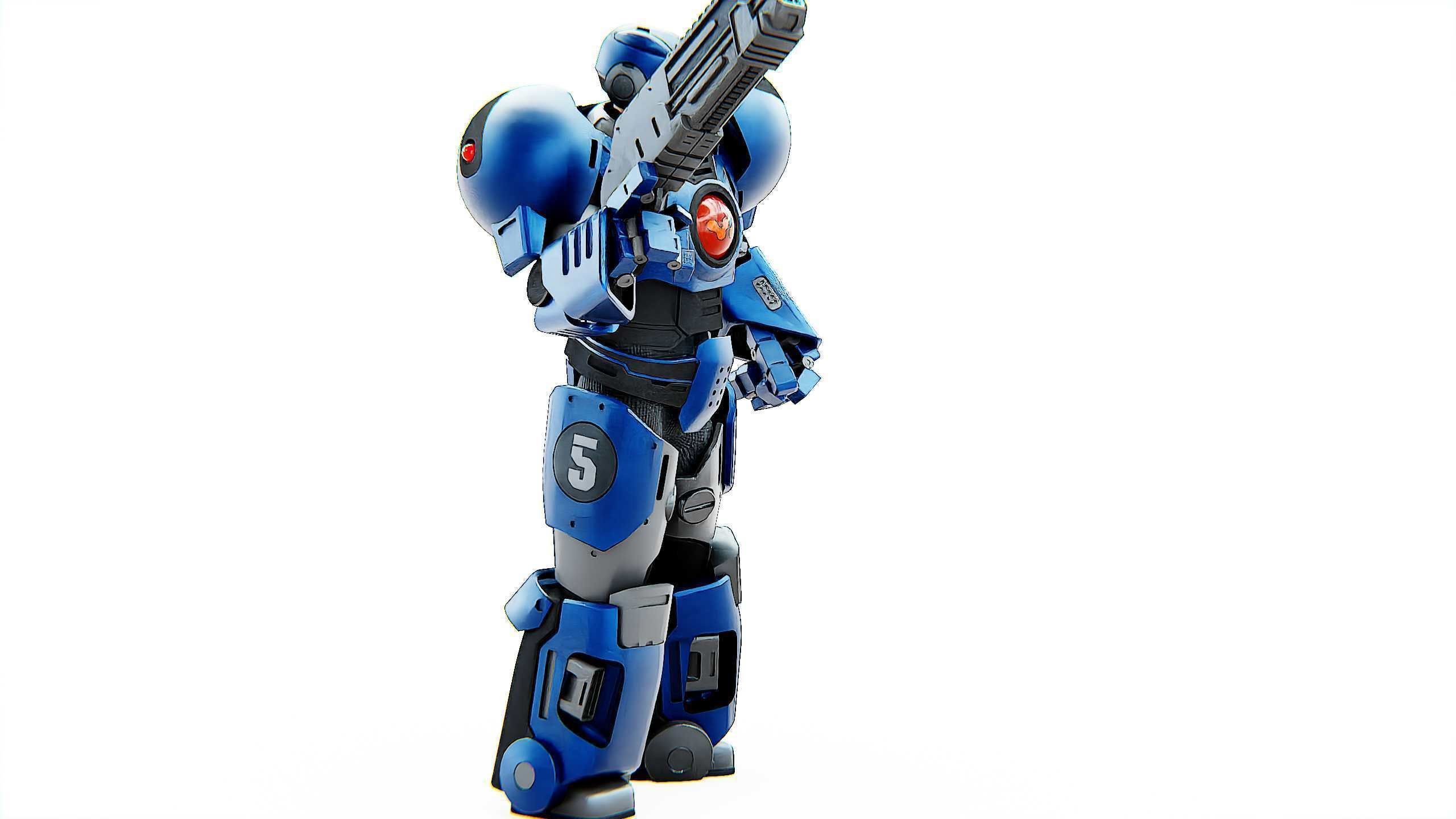 CYBER COP C-200 Rigged for Unreal Engine - Unity - MIXAMO 3D model_5