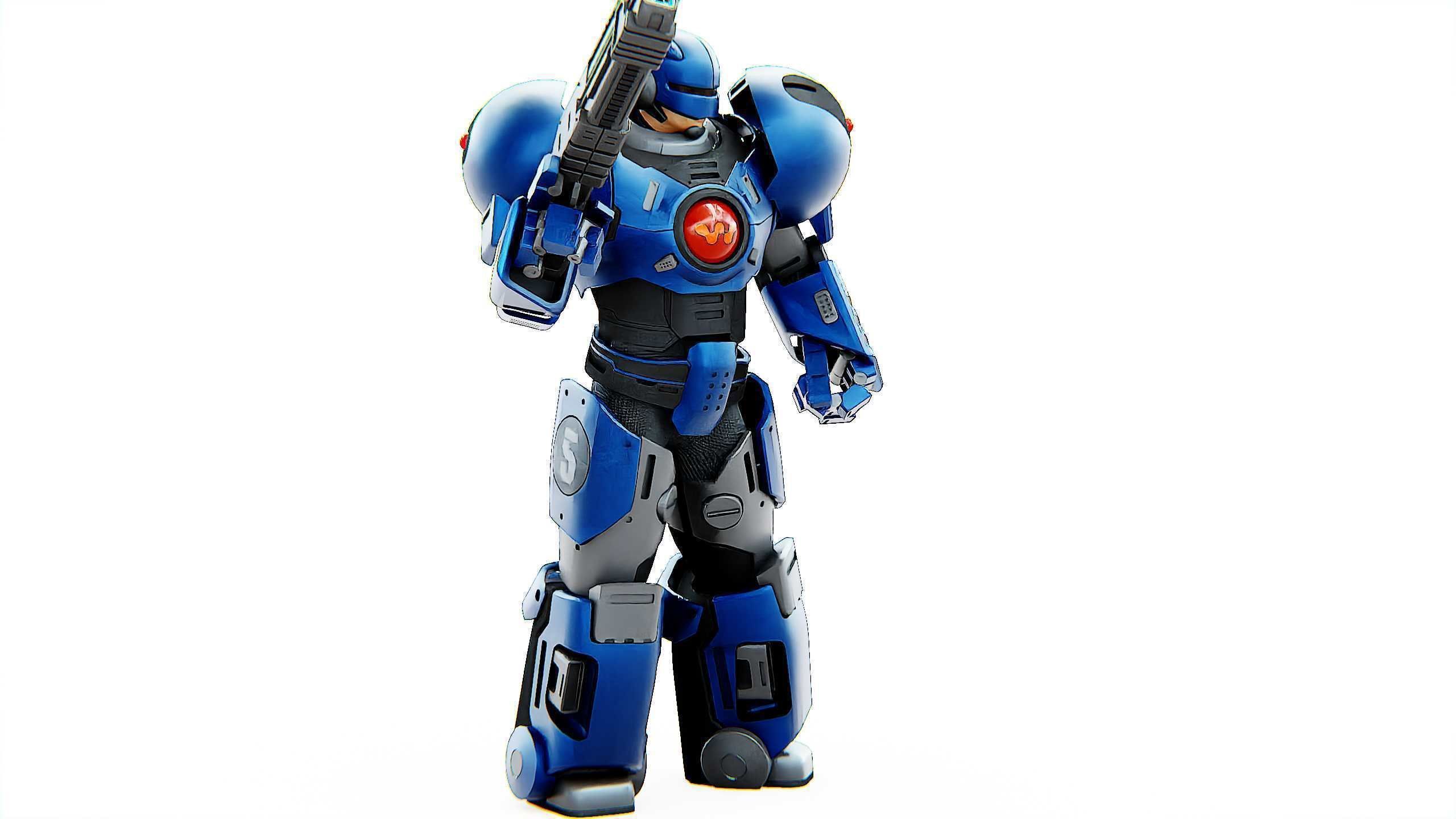 CYBER COP C-200 Rigged for Unreal Engine - Unity - MIXAMO 3D model_4