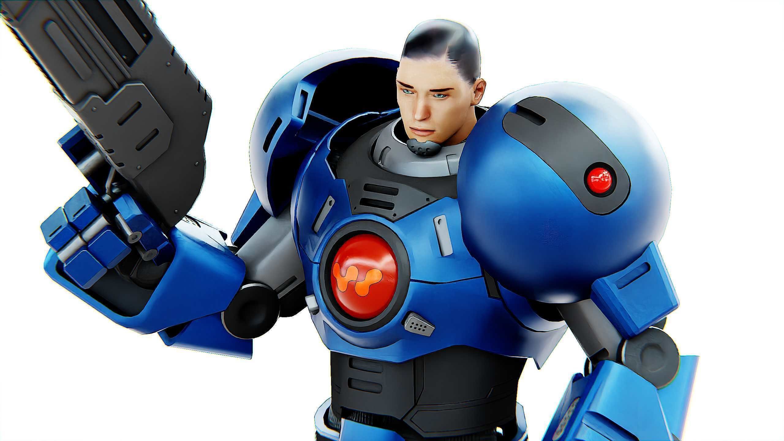 CYBER COP C-200 Rigged for Unreal Engine - Unity - MIXAMO 3D model_29