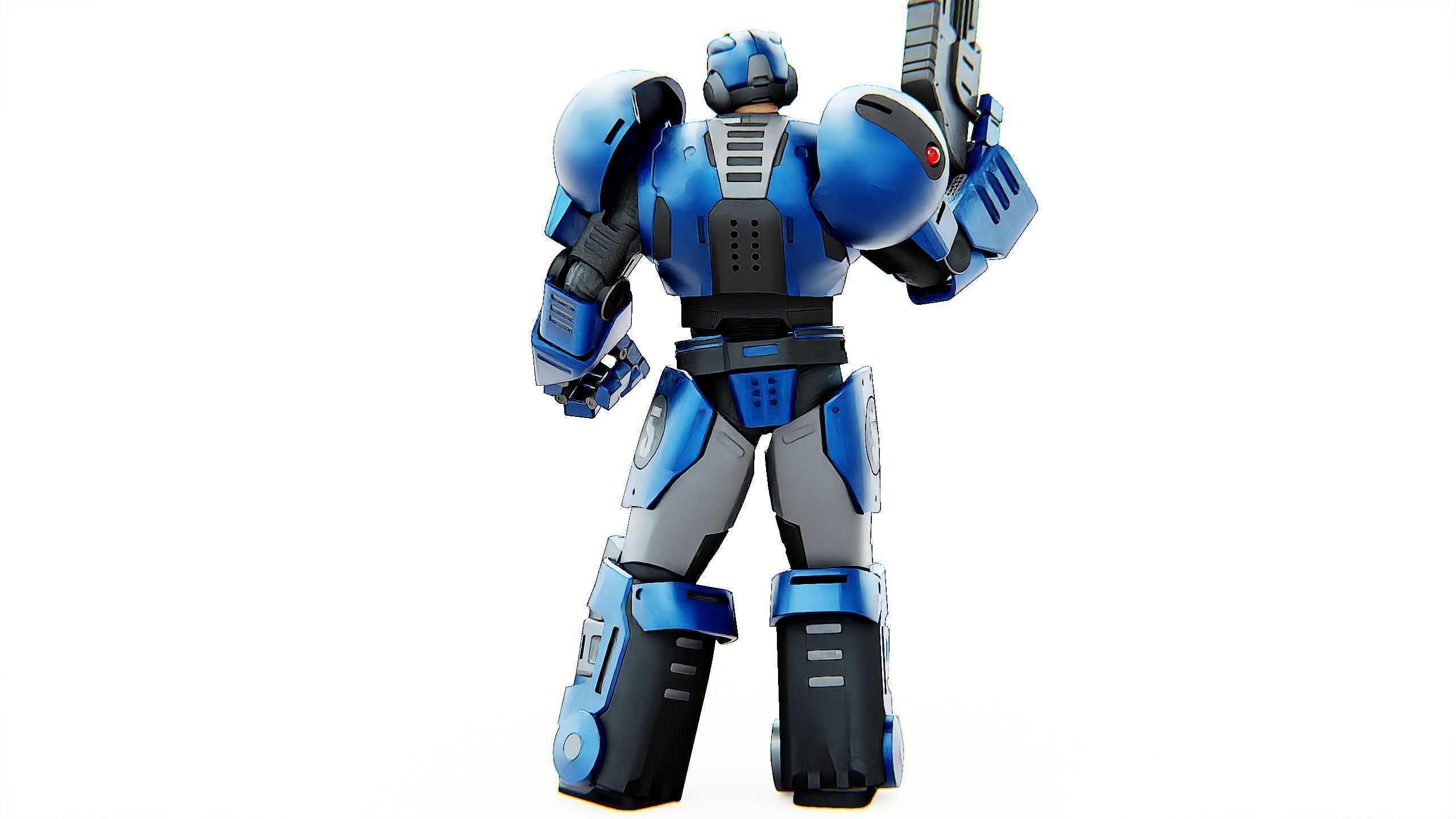 CYBER COP C-200 Rigged for Unreal Engine - Unity - MIXAMO 3D model_13