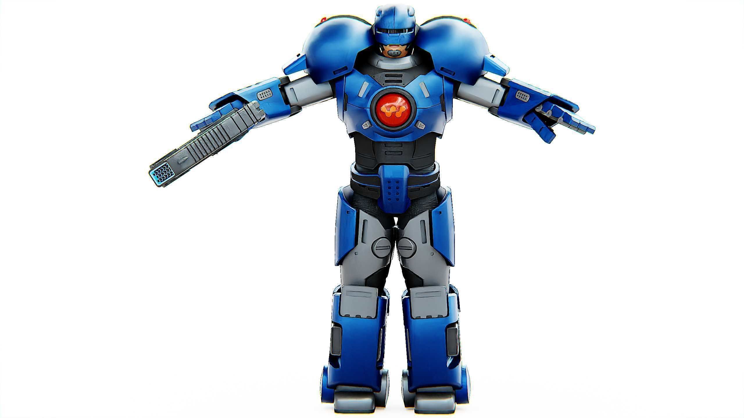 CYBER COP C-200 Rigged for Unreal Engine - Unity - MIXAMO 3D model_30