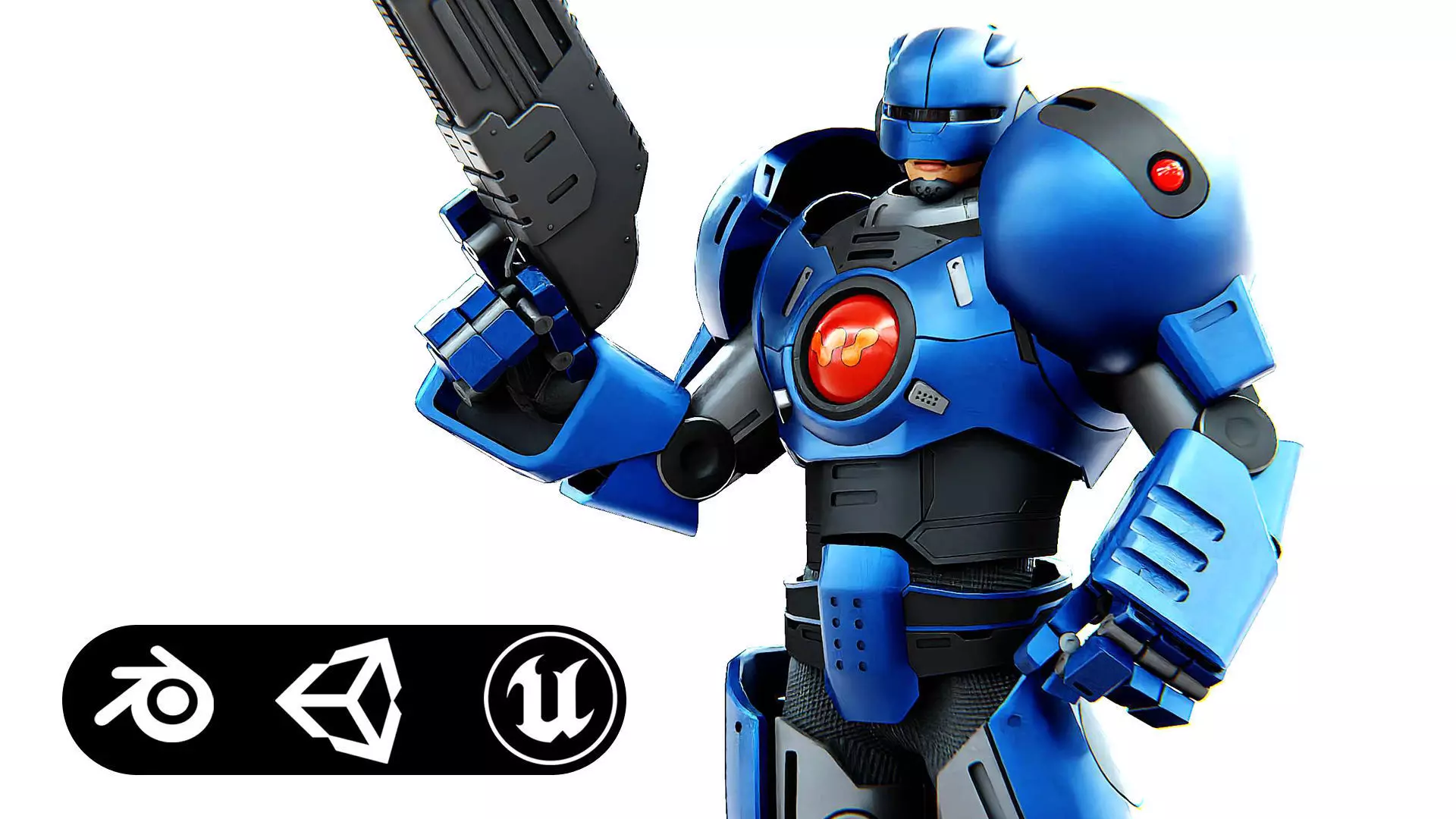 CYBER COP C-200 Rigged for Unreal Engine - Unity - MIXAMO 3D model_0