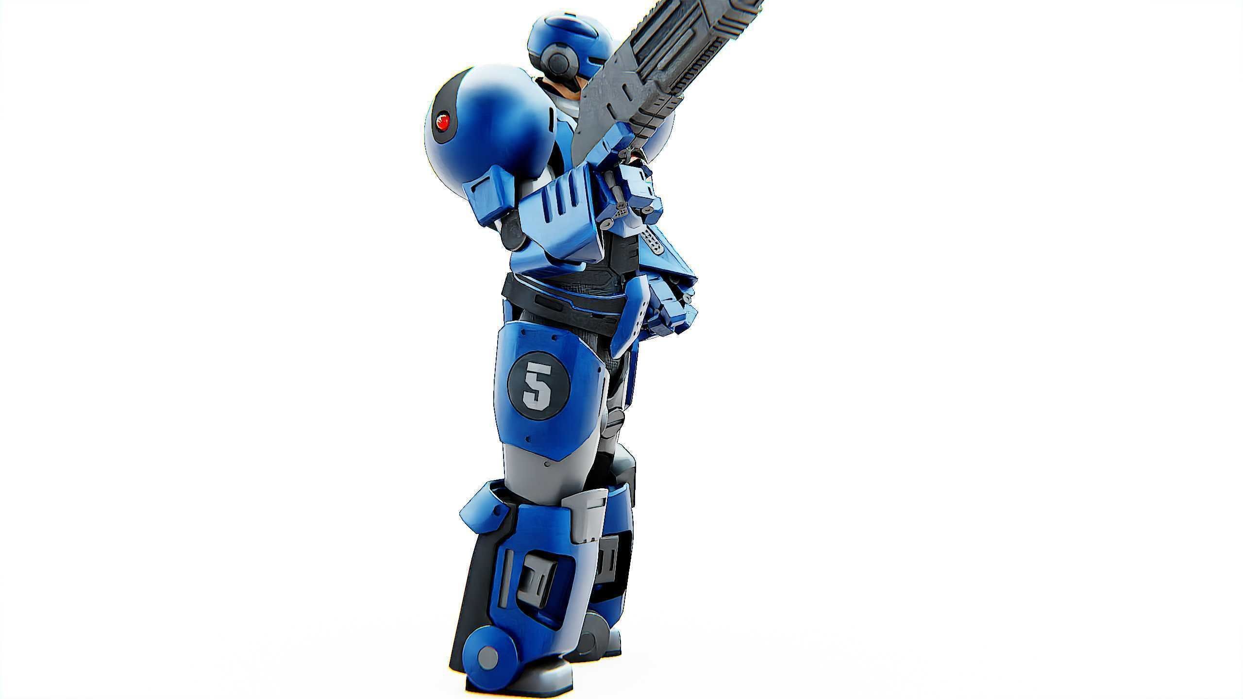 CYBER COP C-200 Rigged for Unreal Engine - Unity - MIXAMO 3D model_6