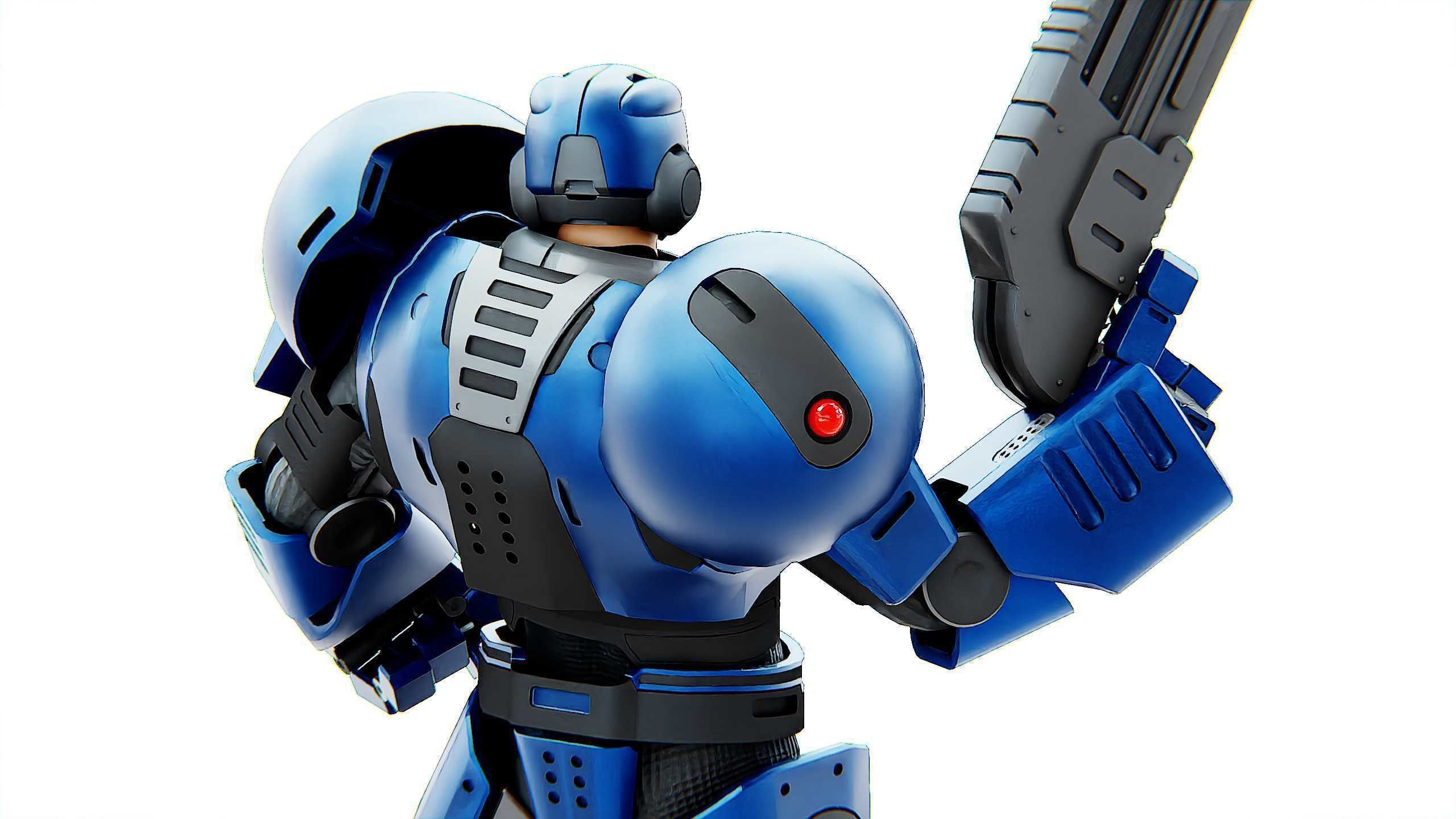 CYBER COP C-200 Rigged for Unreal Engine - Unity - MIXAMO 3D model_25