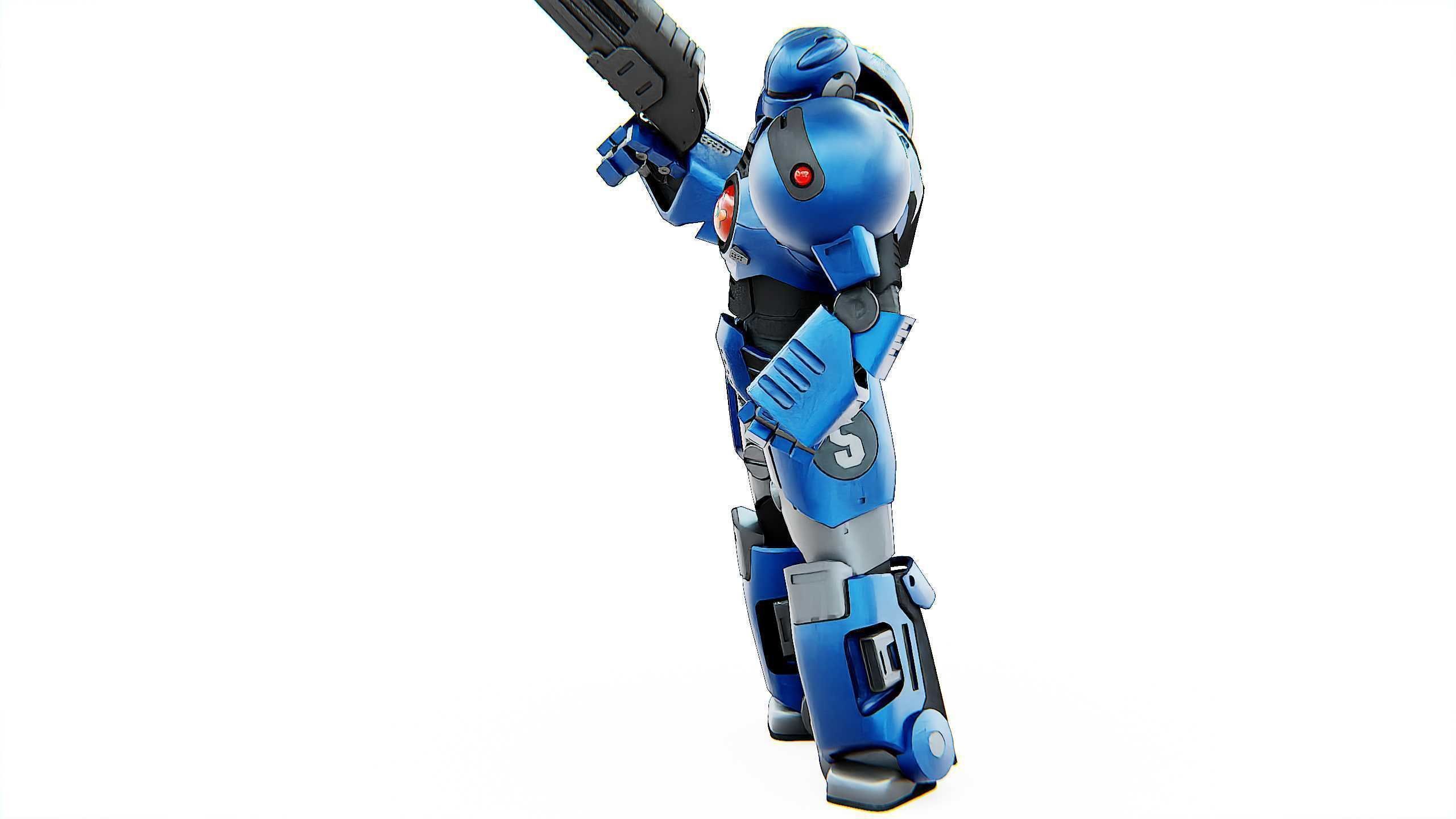 CYBER COP C-200 Rigged for Unreal Engine - Unity - MIXAMO 3D model_19