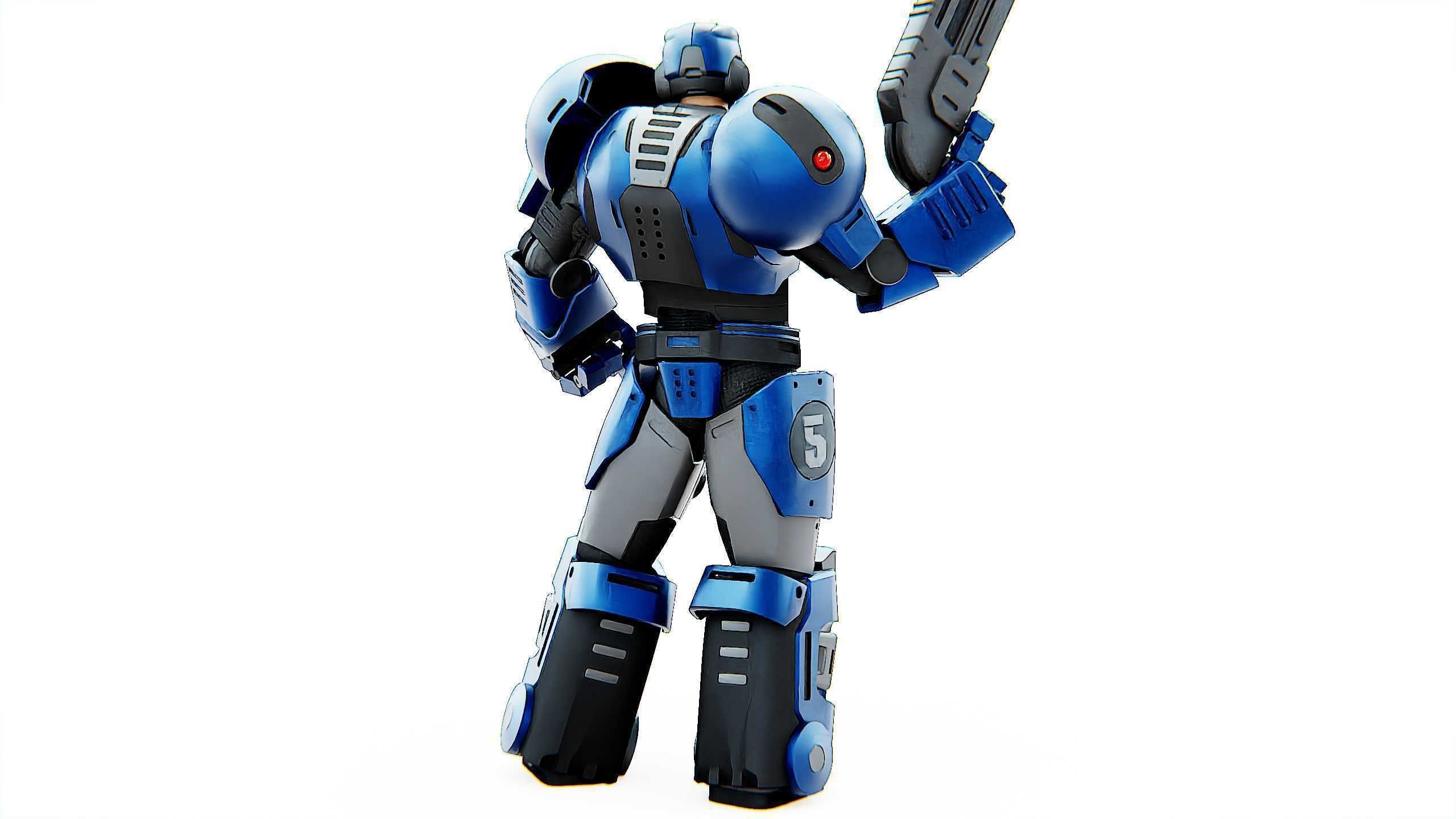 CYBER COP C-200 Rigged for Unreal Engine - Unity - MIXAMO 3D model_11