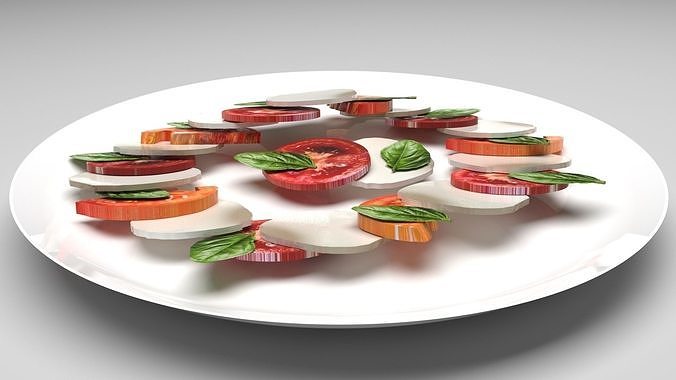 Bowl of Caprese Salad 3D model 7