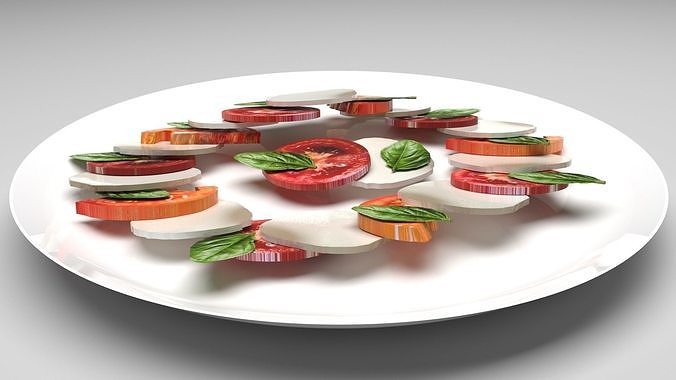 Bowl of Caprese Salad 3D model 5