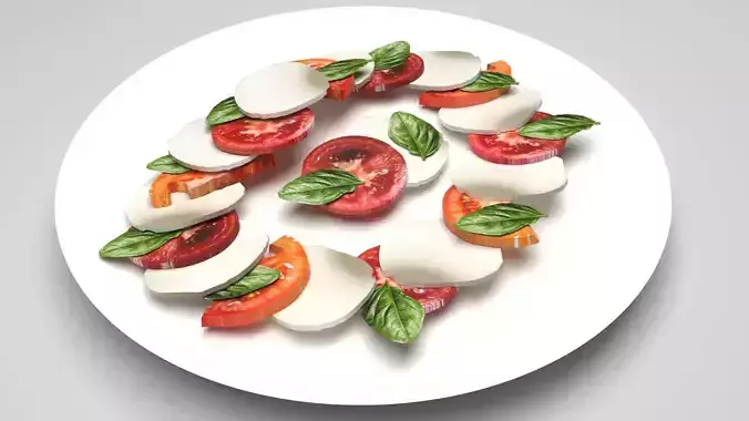Bowl of Caprese Salad 3D model