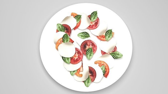 Bowl of Caprese Salad 3D model 4