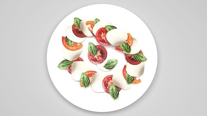Bowl of Caprese Salad 3D model 2