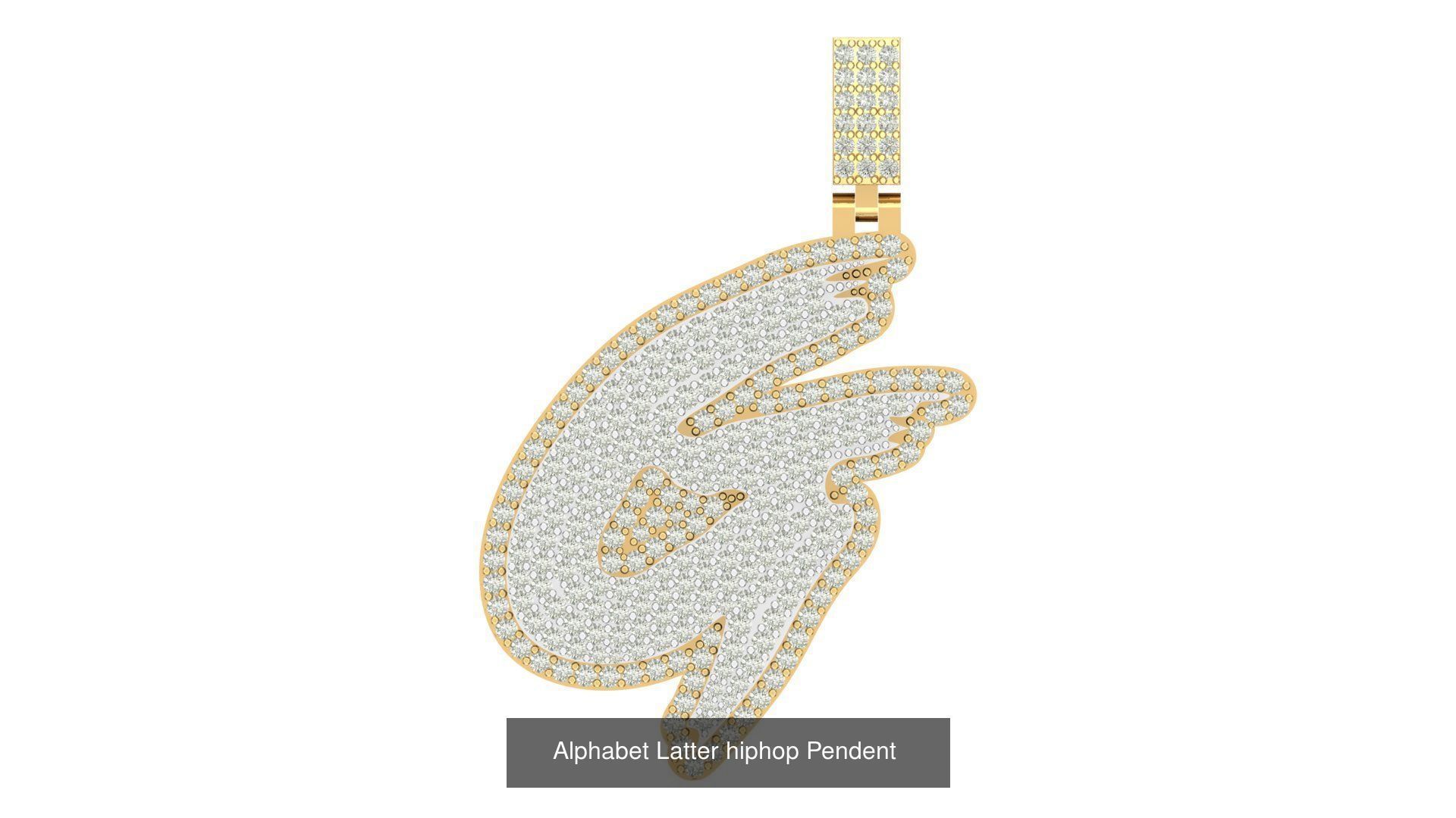Alphabet Latter hiphop Pendent  3D Model Collection_11