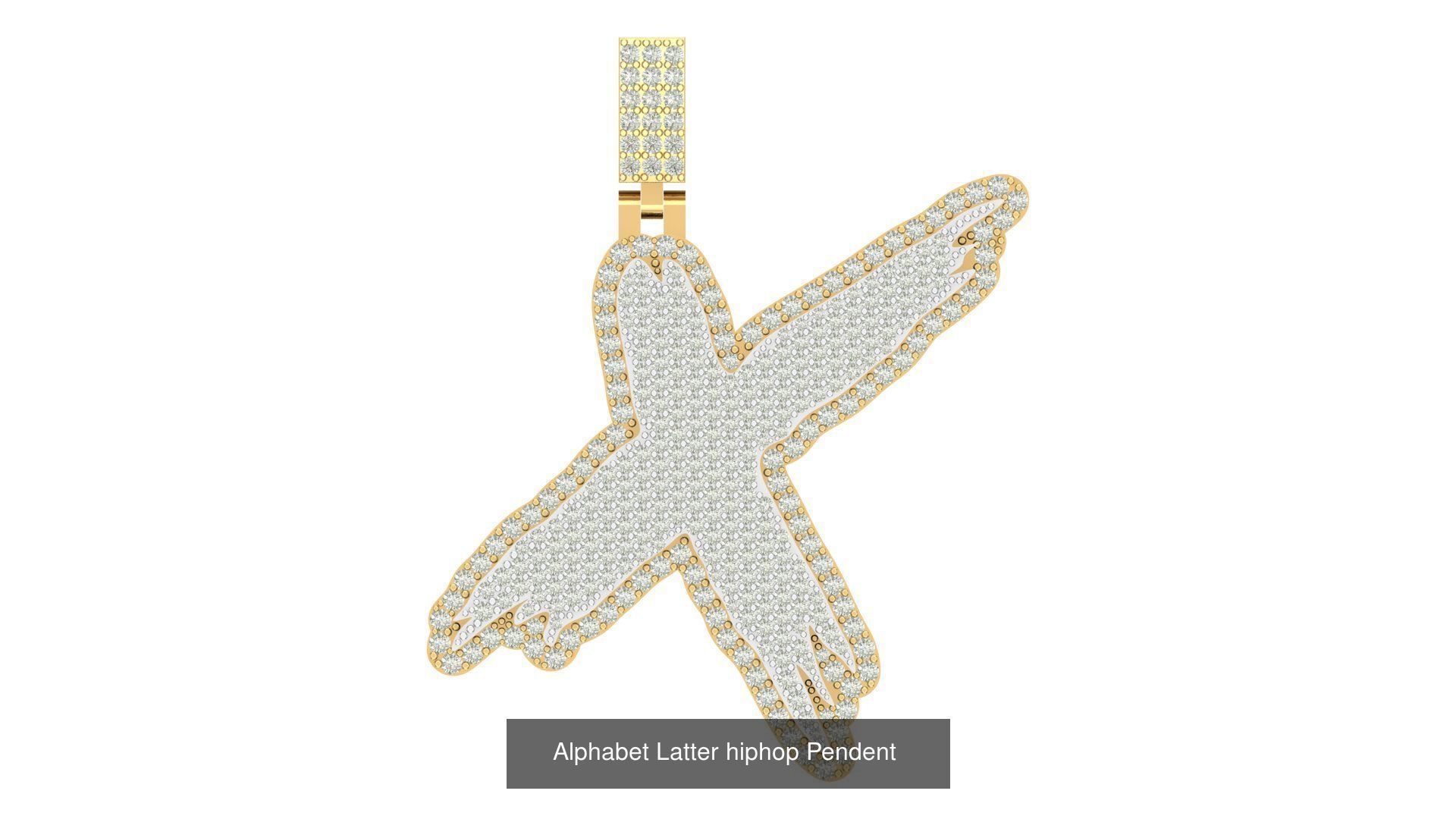 Alphabet Latter hiphop Pendent  3D Model Collection_28