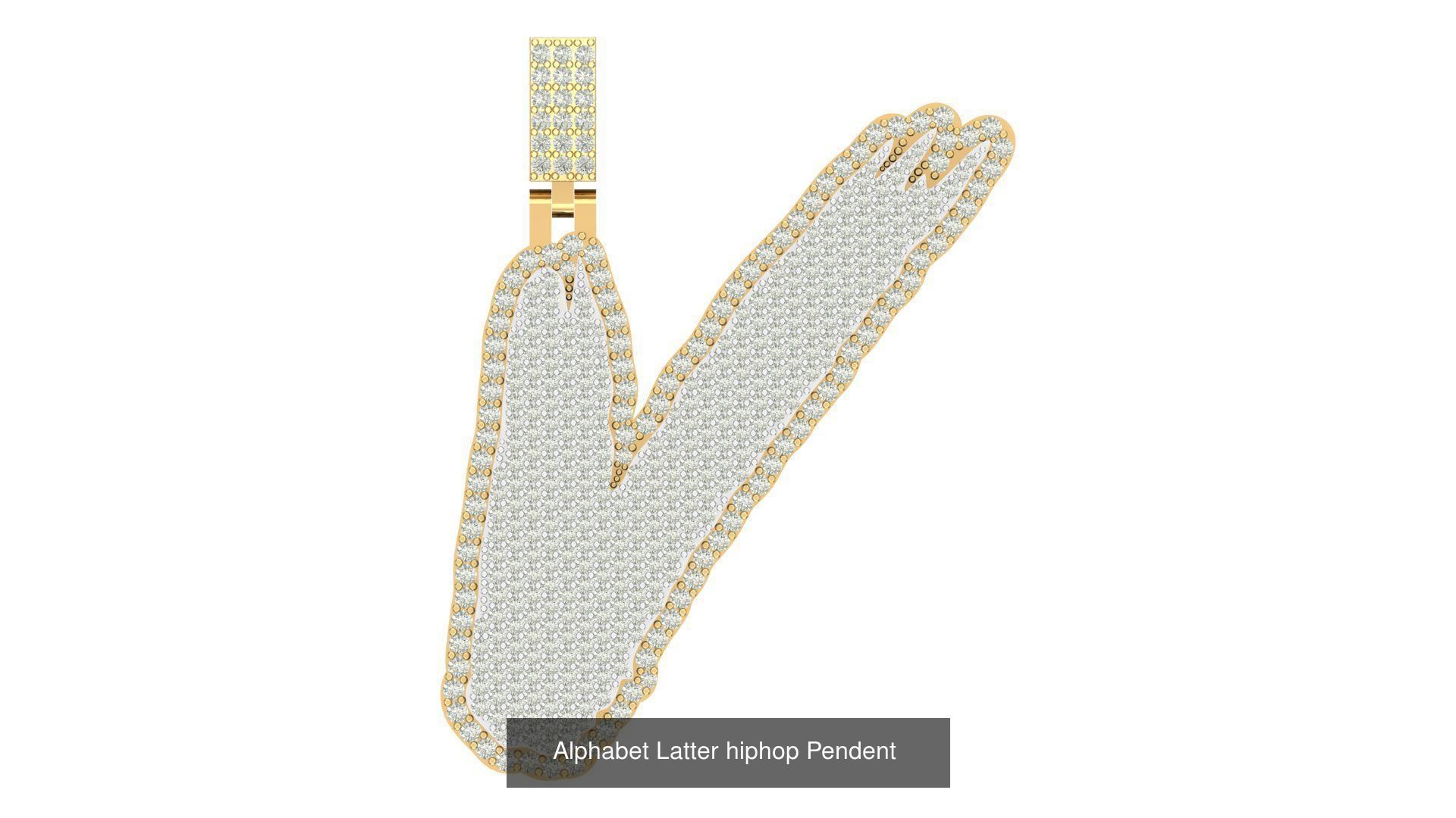 Alphabet Latter hiphop Pendent  3D Model Collection_26