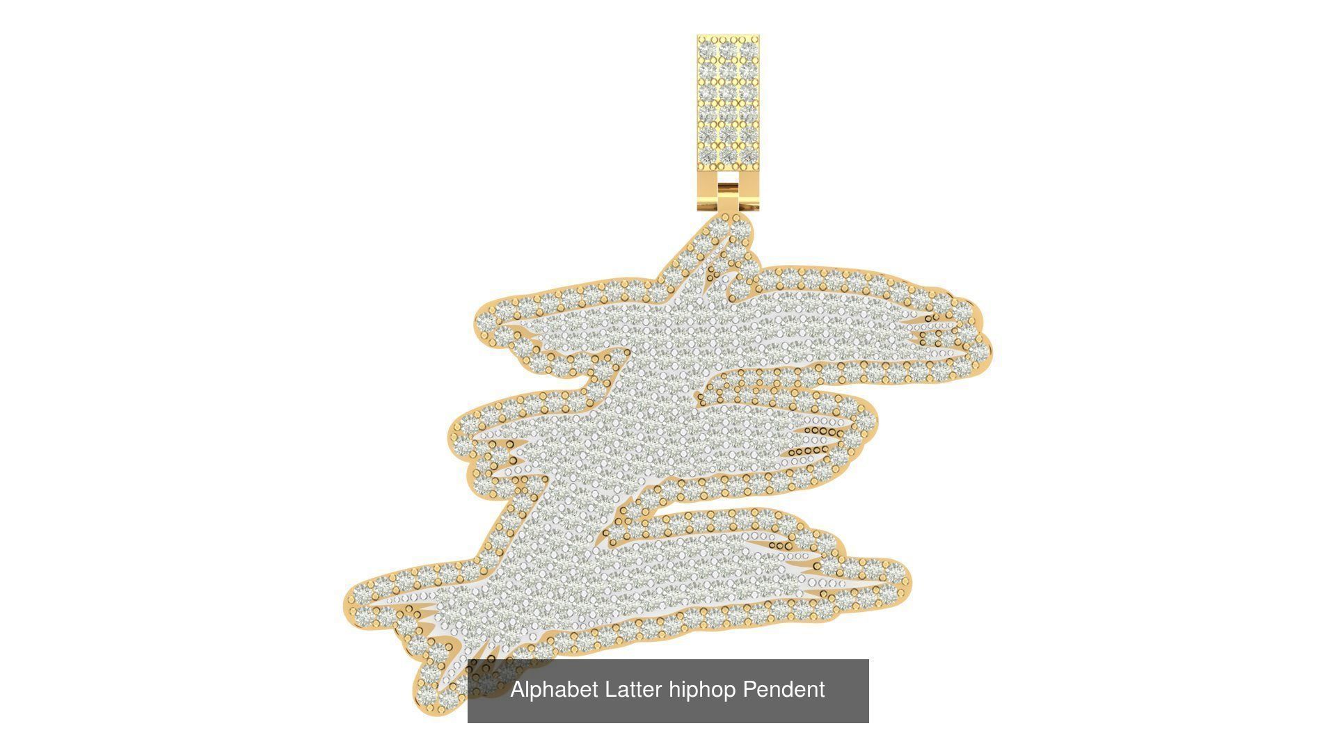 Alphabet Latter hiphop Pendent  3D Model Collection_9