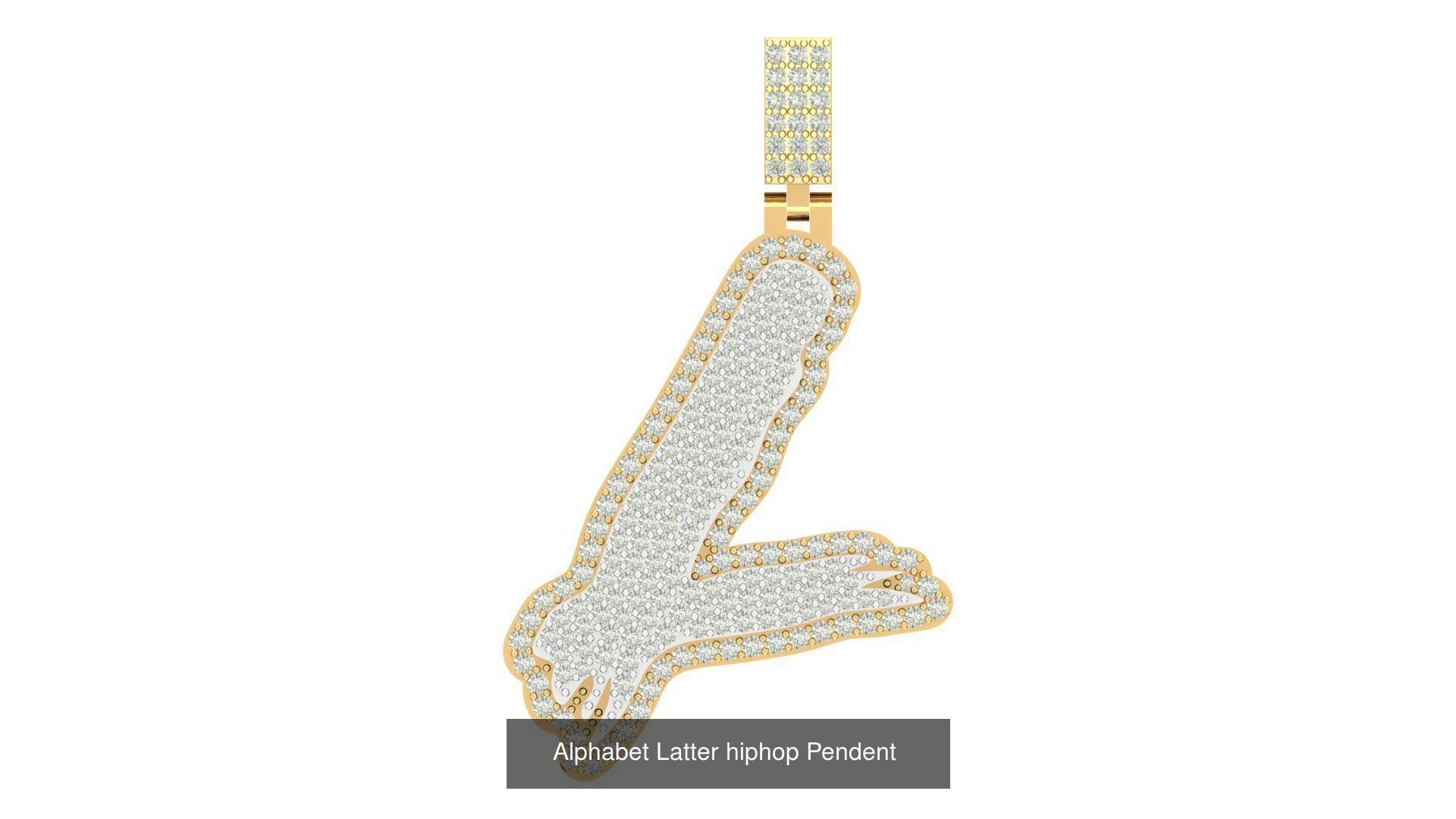 Alphabet Latter hiphop Pendent  3D Model Collection_16