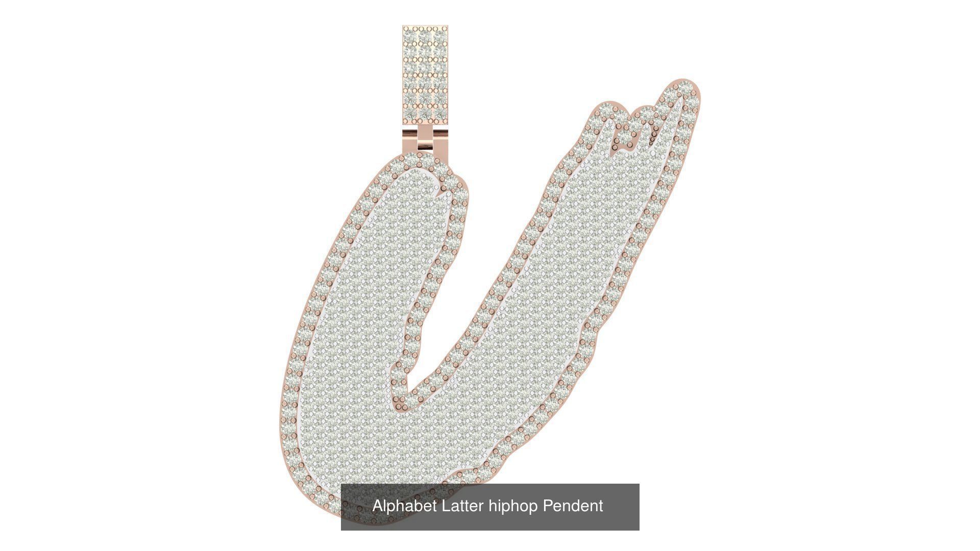 Alphabet Latter hiphop Pendent  3D Model Collection_25