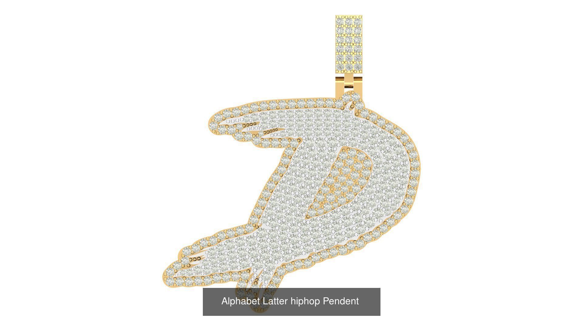 Alphabet Latter hiphop Pendent  3D Model Collection_8