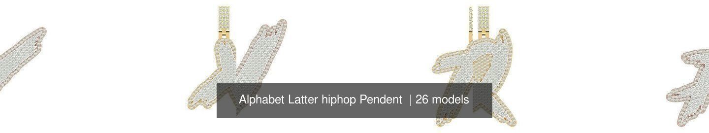 Alphabet Latter hiphop Pendent  3D Model Collection_4