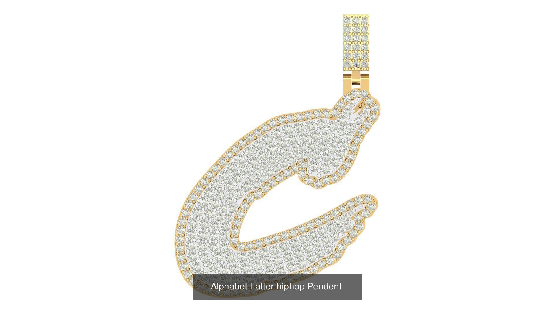 Alphabet Latter hiphop Pendent  3D Model Collection_7