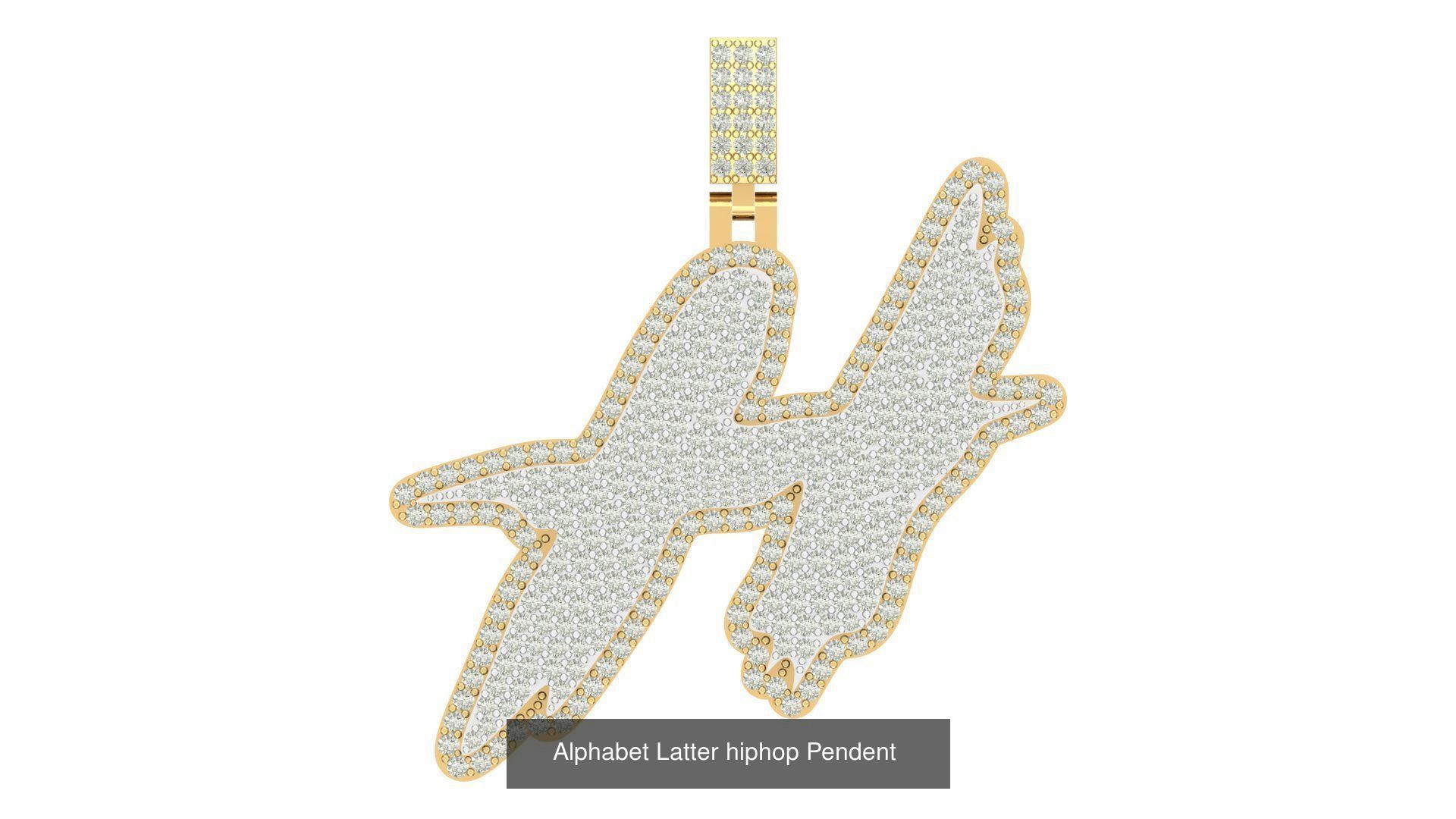 Alphabet Latter hiphop Pendent  3D Model Collection_12
