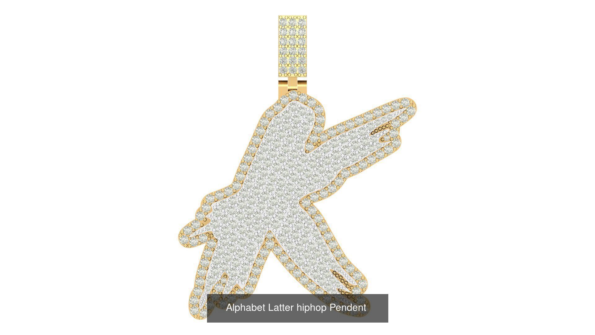 Alphabet Latter hiphop Pendent  3D Model Collection_15