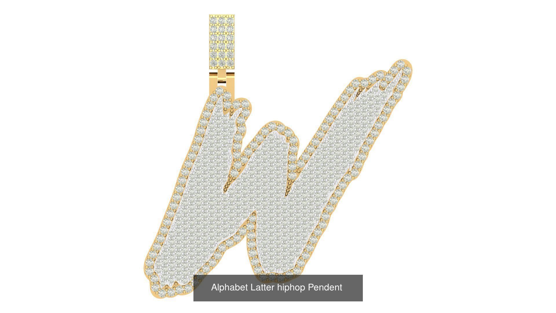Alphabet Latter hiphop Pendent  3D Model Collection_27