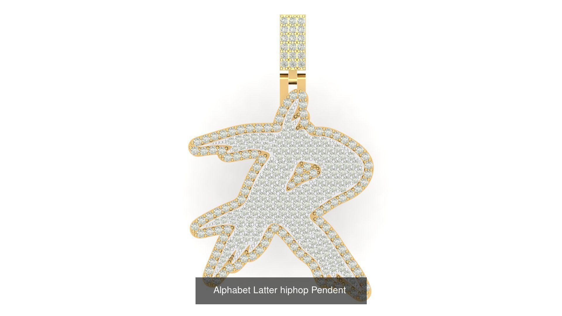 Alphabet Latter hiphop Pendent  3D Model Collection_22