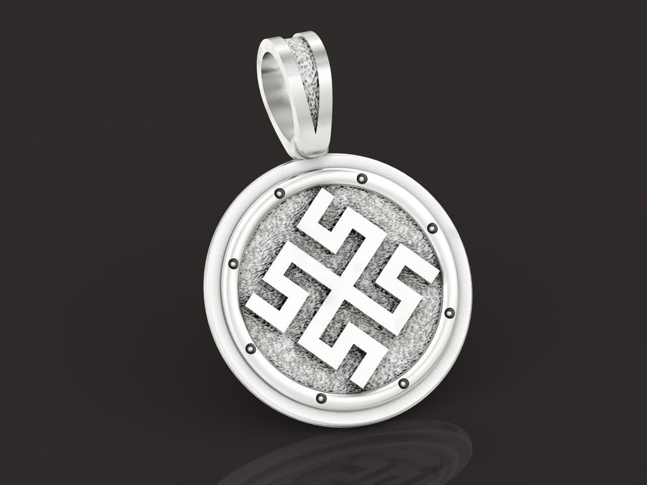 Bogovnik  pendant Slavic amulet Fern flower 1230 3D print model_32