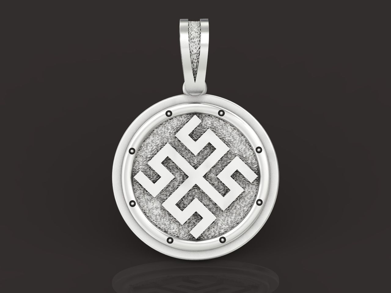 Bogovnik  pendant Slavic amulet Fern flower 1230 3D print model_17