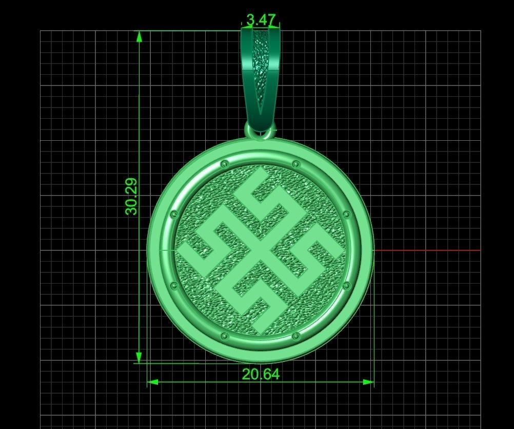Bogovnik  pendant Slavic amulet Fern flower 1230 3D print model_7