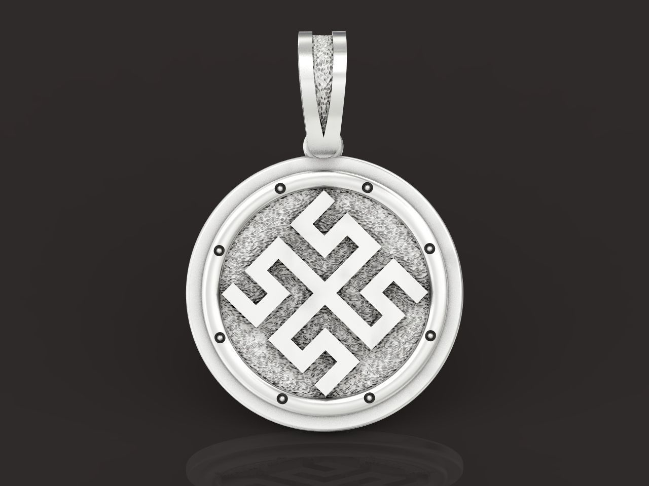 Bogovnik  pendant Slavic amulet Fern flower 1230 3D print model_29