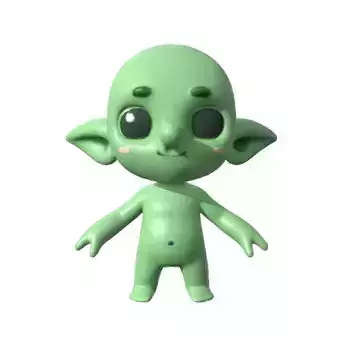 Gobelin Cartoon 3D - Personnage Vert