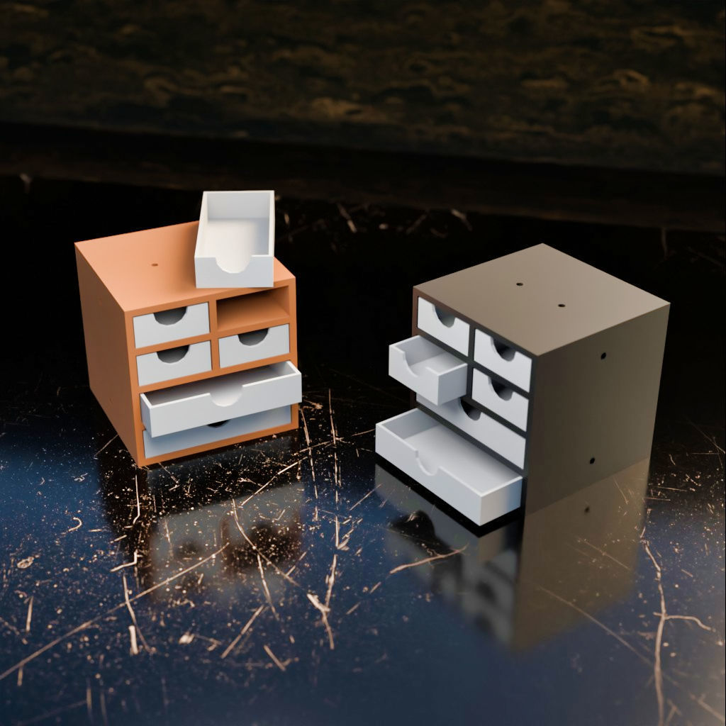 044M 6x Mixed Drawer 3D print model_1