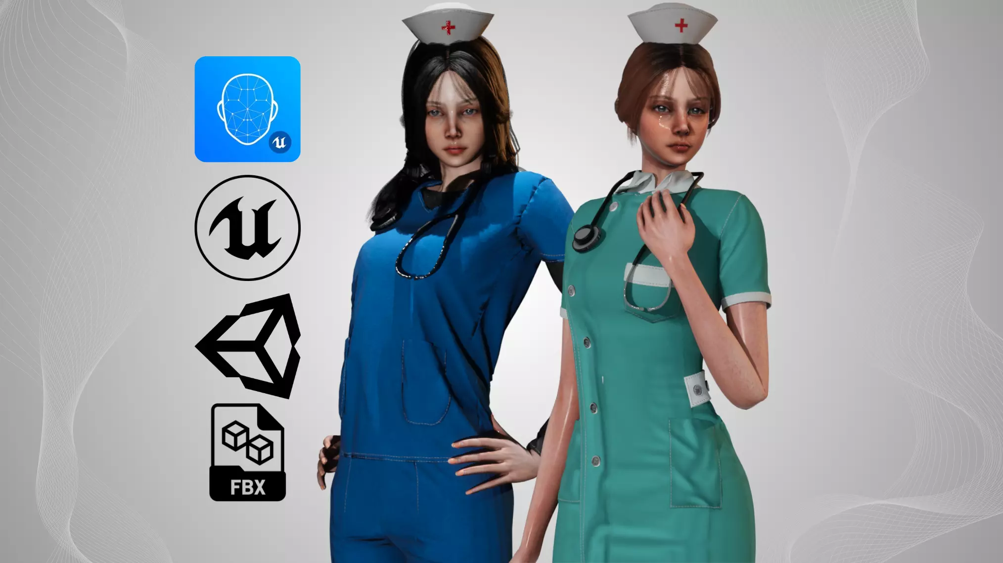 Realistic Nurse - GameReady Low-poly 3D model