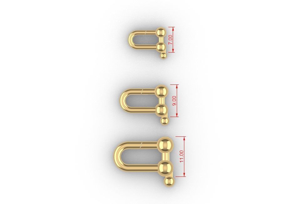 Tiffany Lock System Sizes Pack 7-9-11 3D print model_10