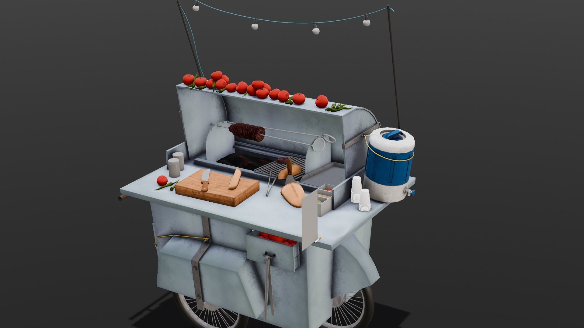 Vendor Shop 3D Model  Low-poly 3D model_1