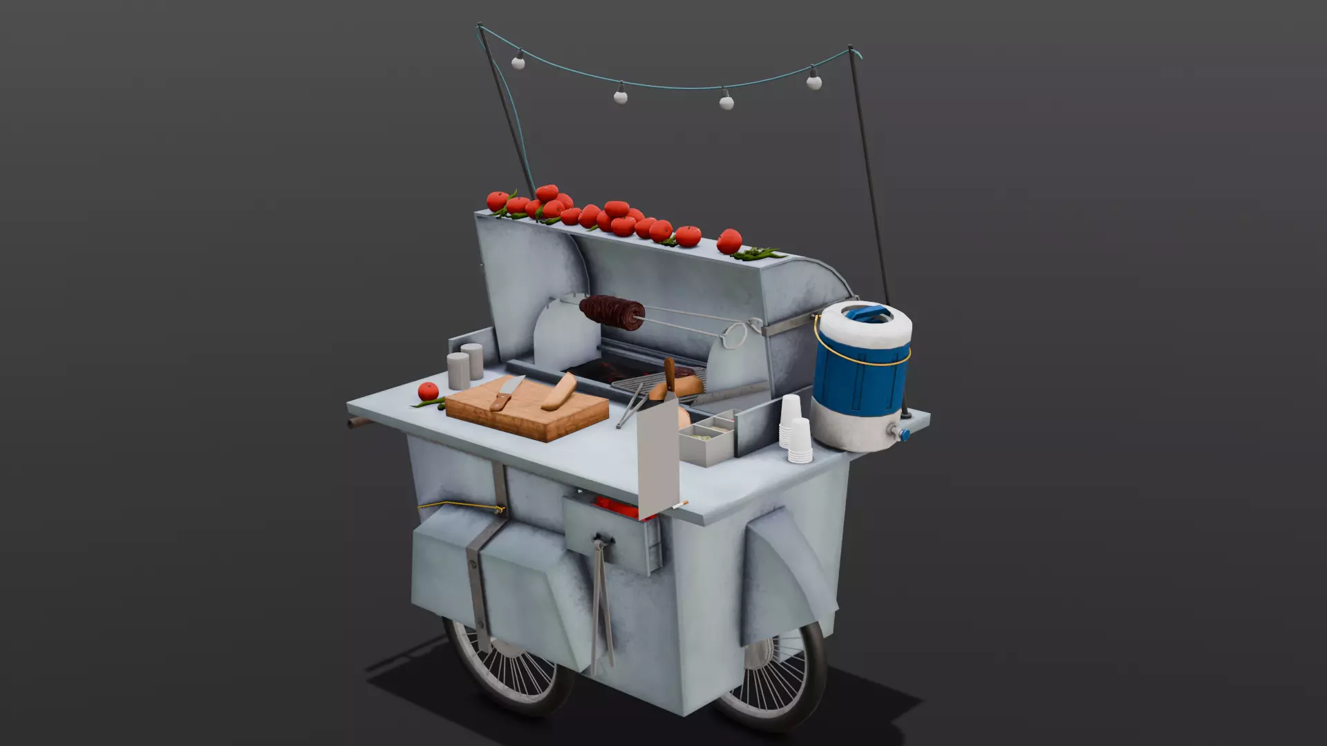 Vendor Shop 3D Model  Low-poly 3D model_0