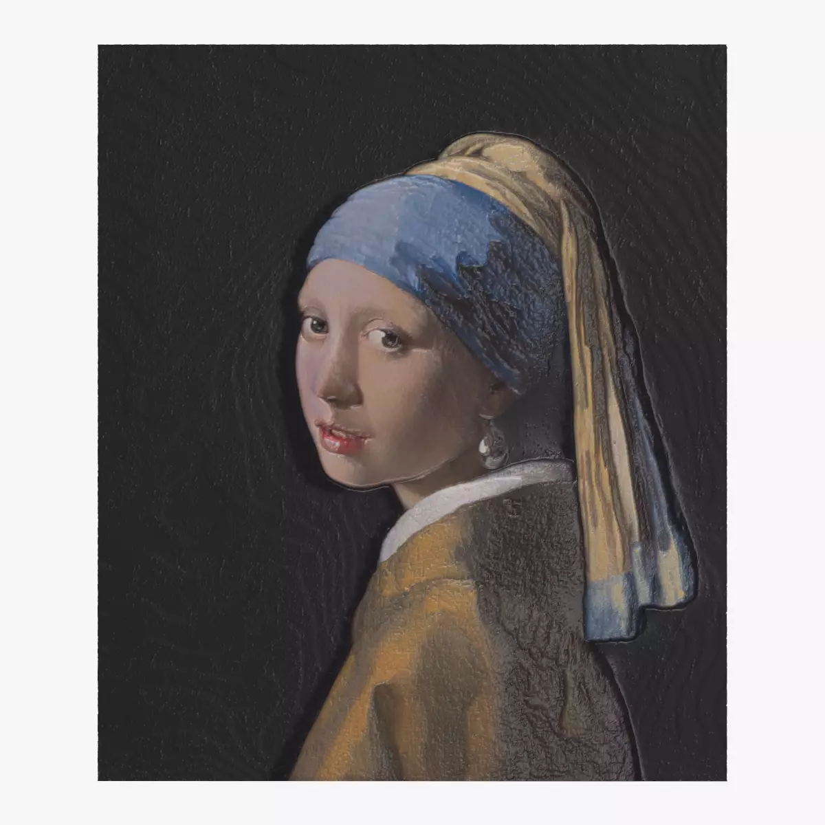 GIRL WITH A PEARL EARING by VERMEER for 3D printing 3D print model
