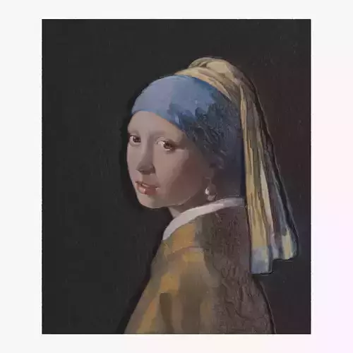 GIRL WITH A PEARL EARING by VERMEER for 3D printing  3D print model