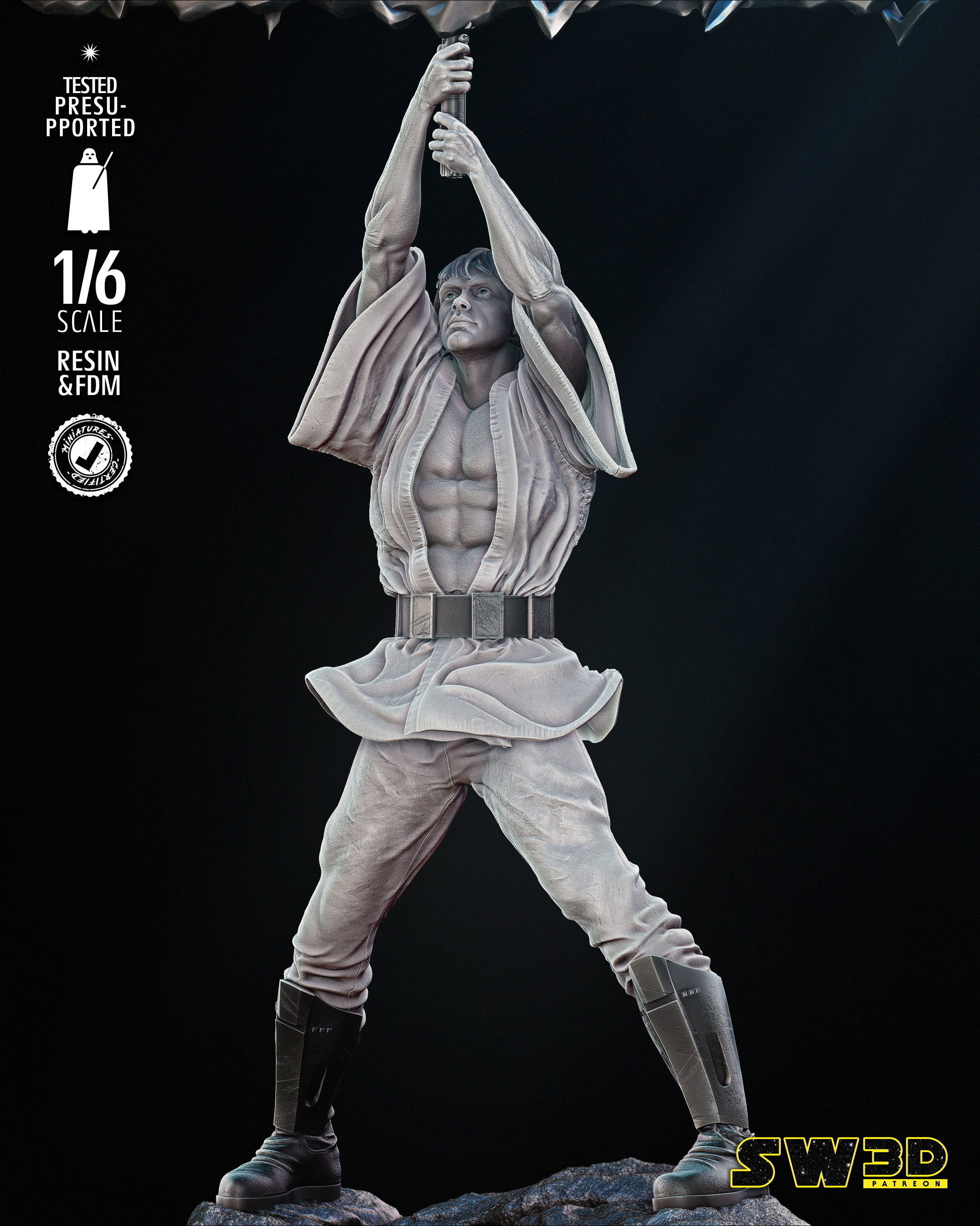 STAR WARS Luke New Hope Sculpture 3D print model_14