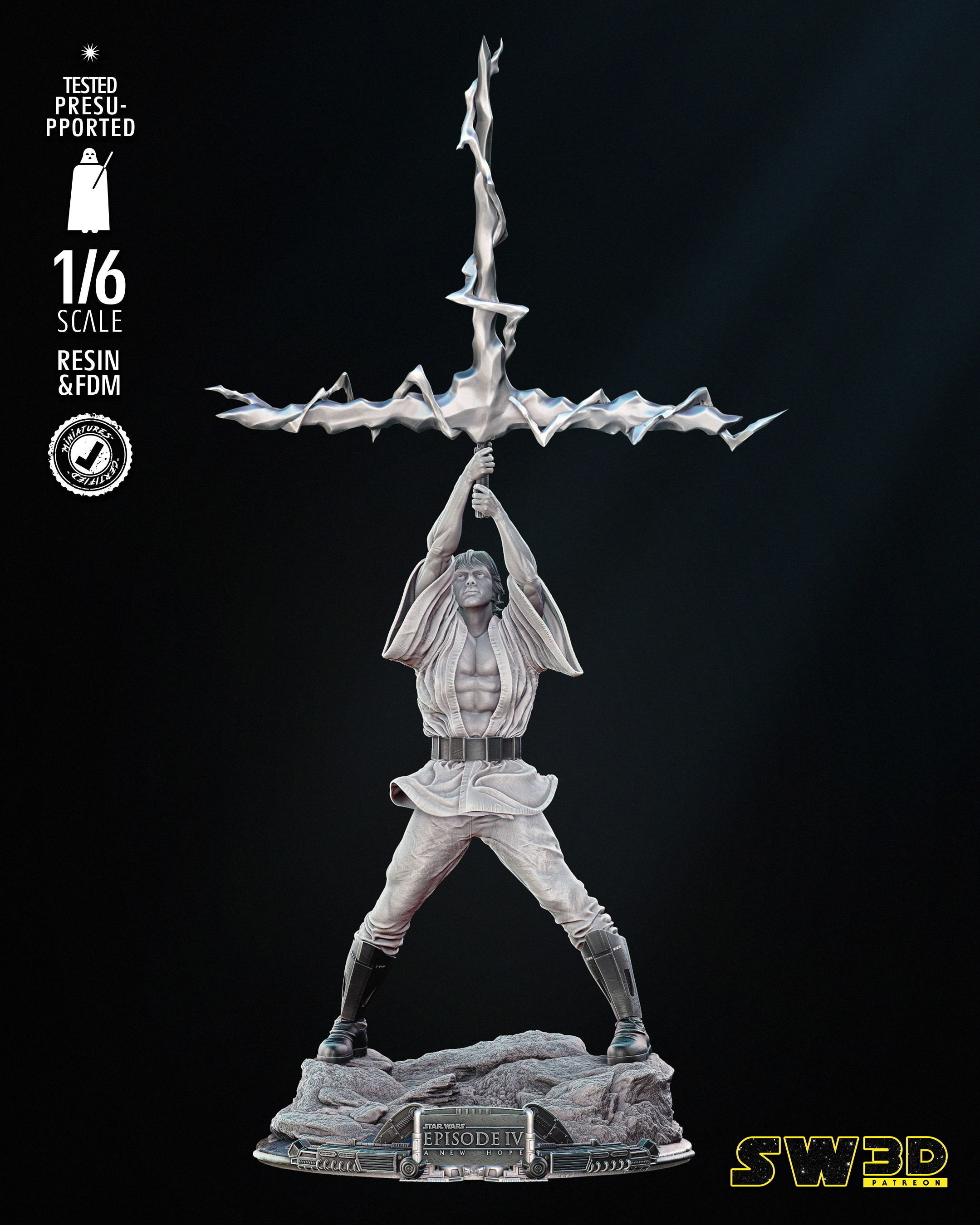 STAR WARS Luke New Hope Sculpture 3D print model_21