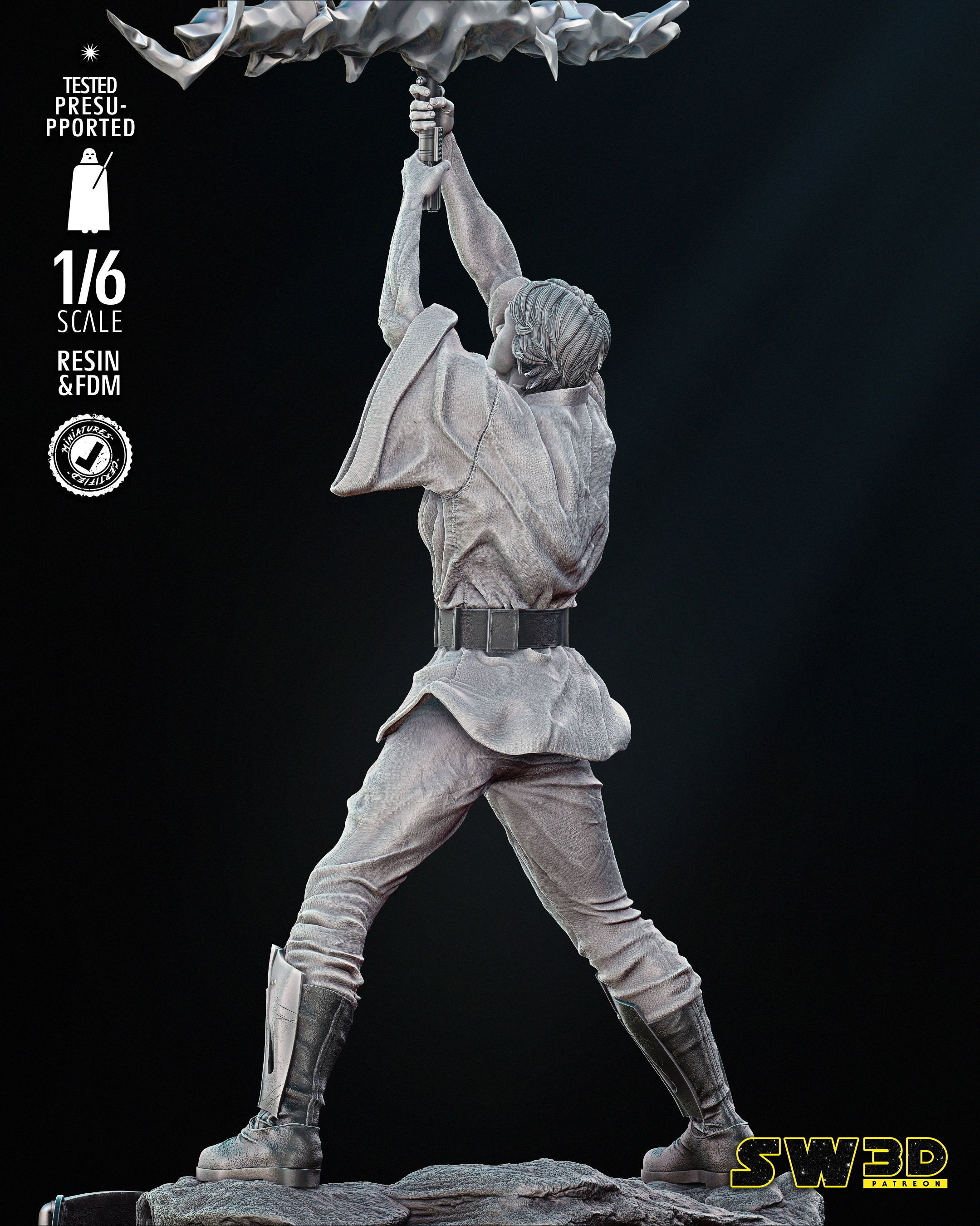 STAR WARS Luke New Hope Sculpture 3D print model_18