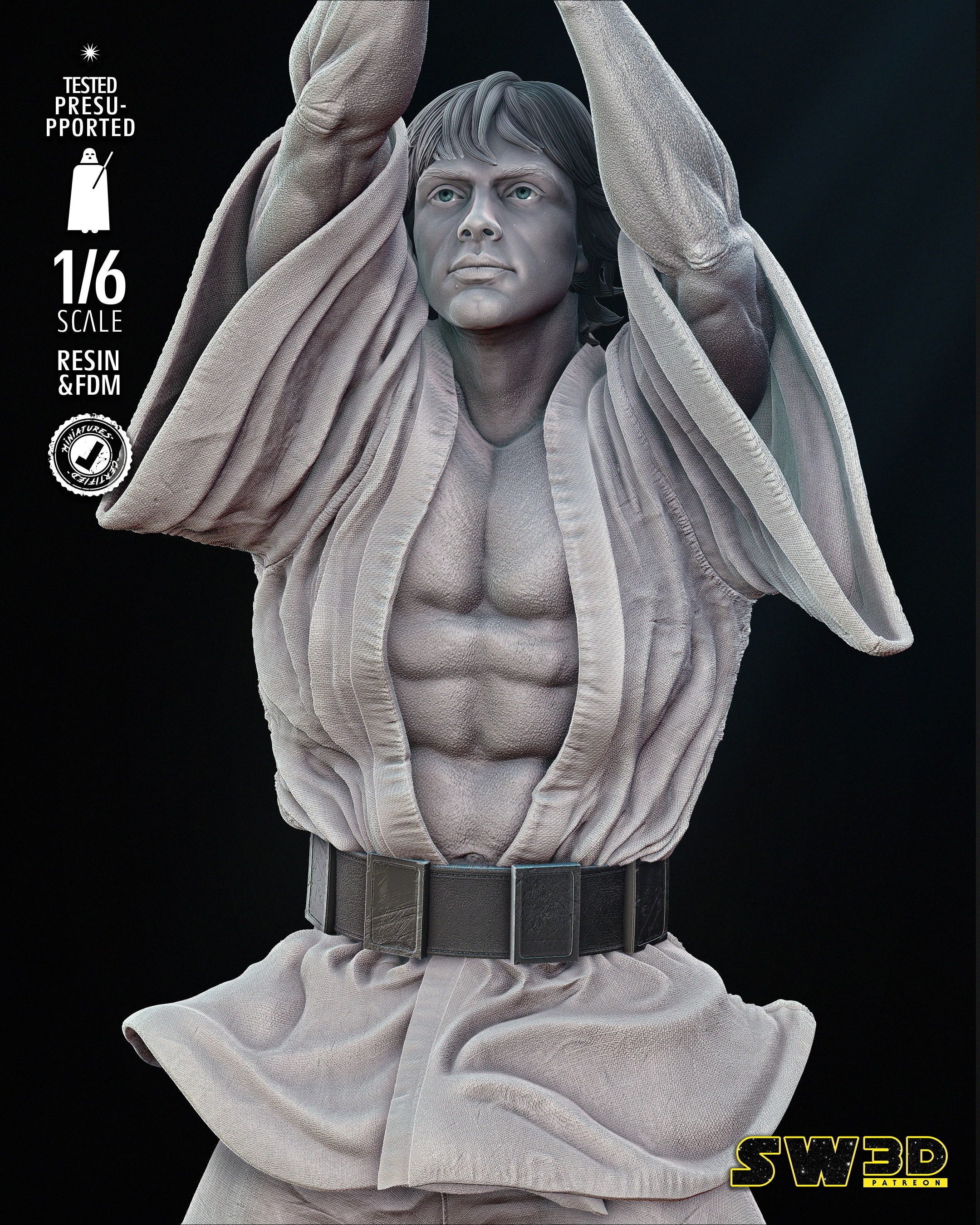 STAR WARS Luke New Hope Sculpture 3D print model_12