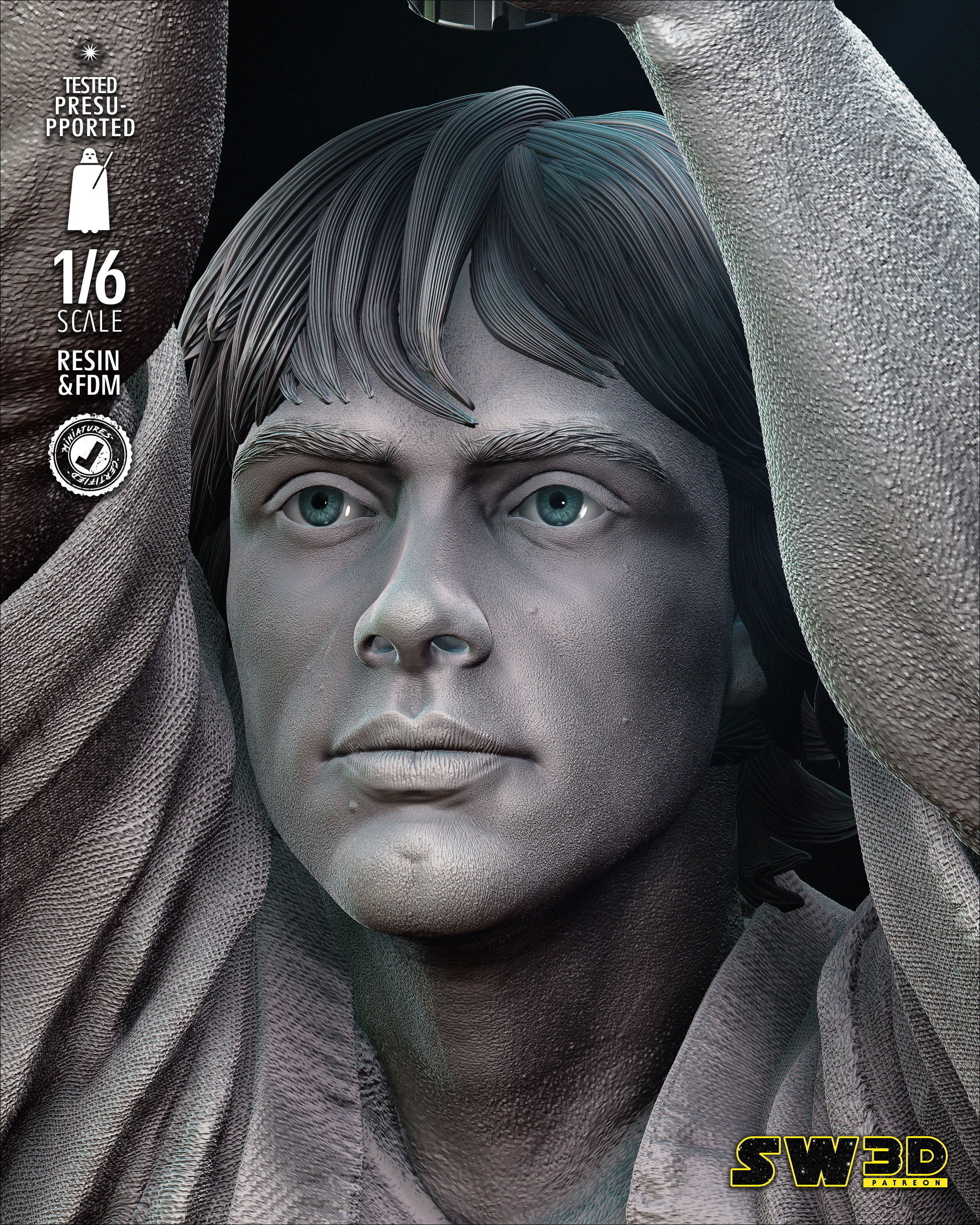 STAR WARS Luke New Hope Sculpture 3D print model_17