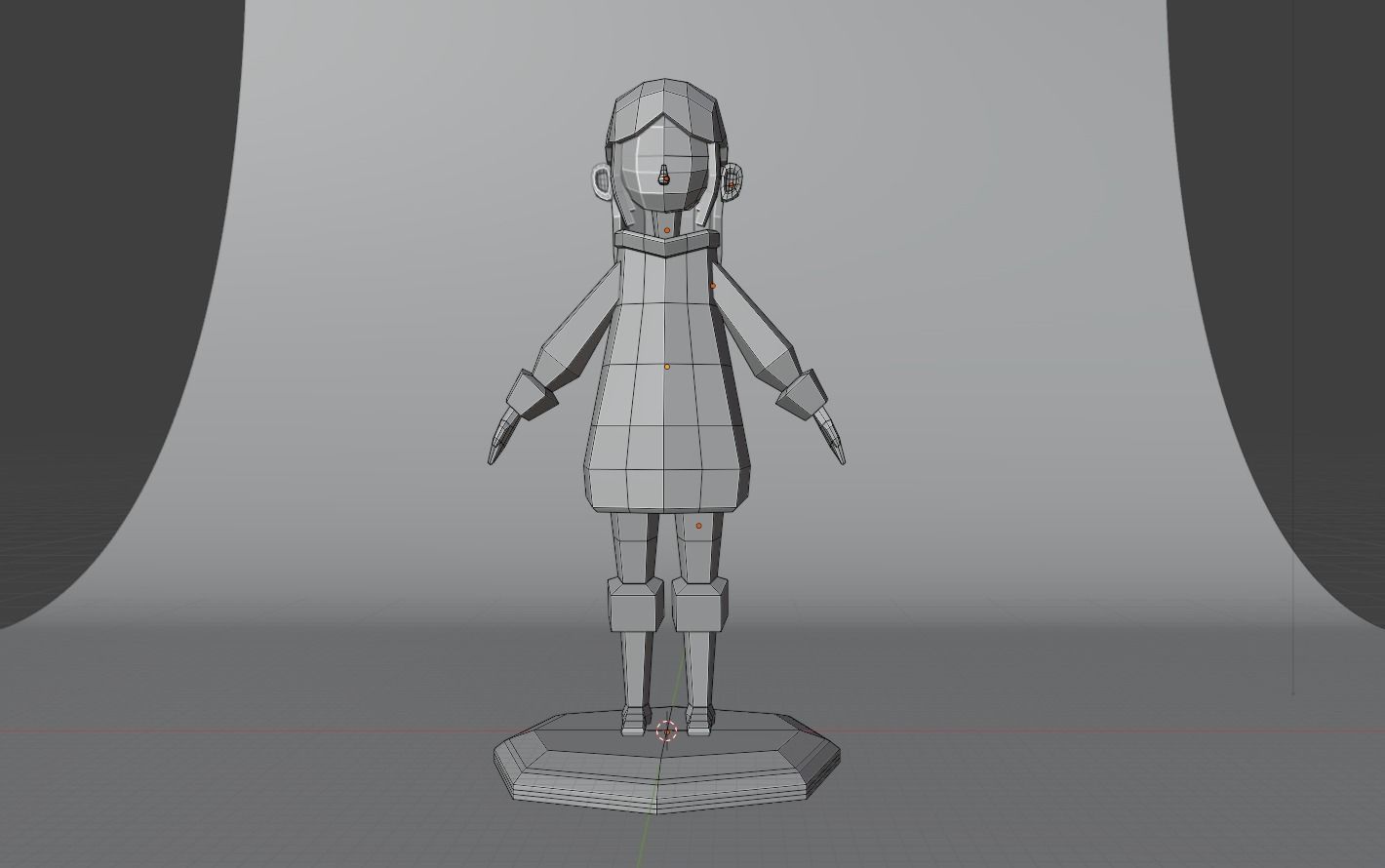 Low Poly Girl Low-poly 3D model_2