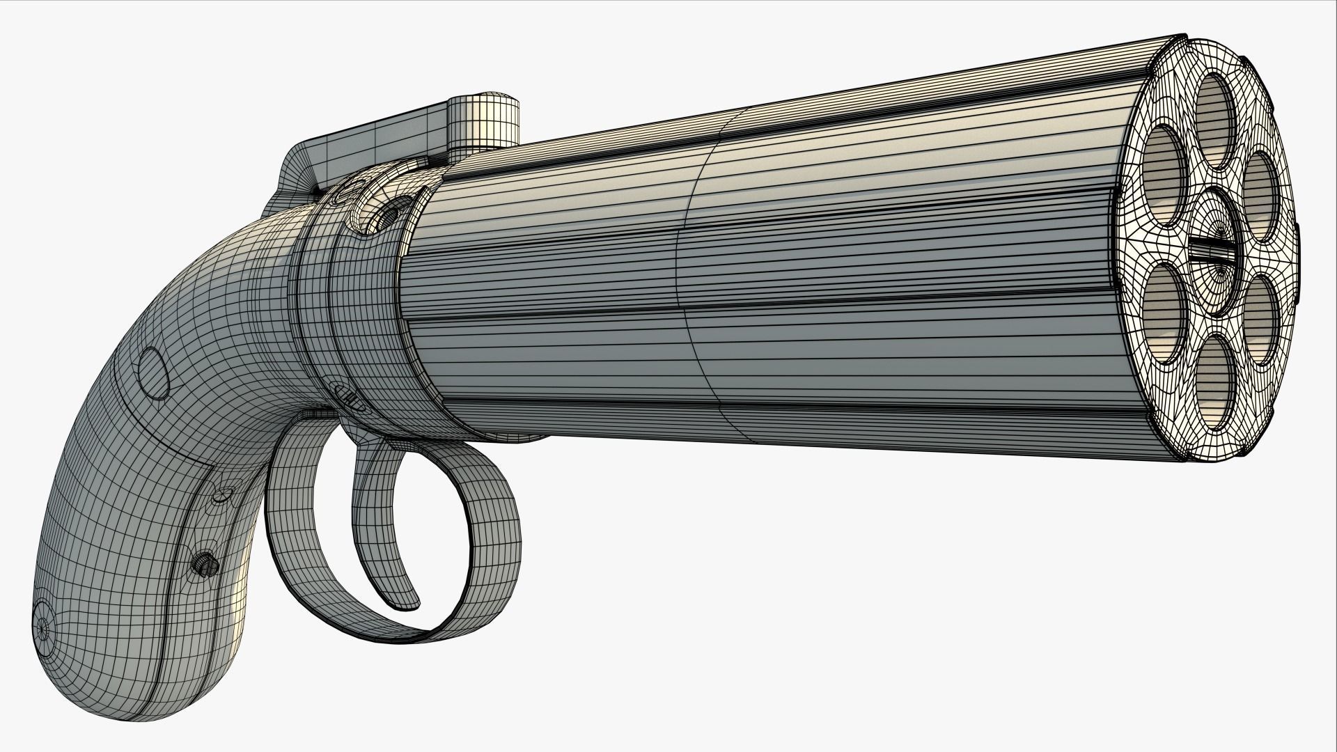 Antique Retro Weapon 3D model_7