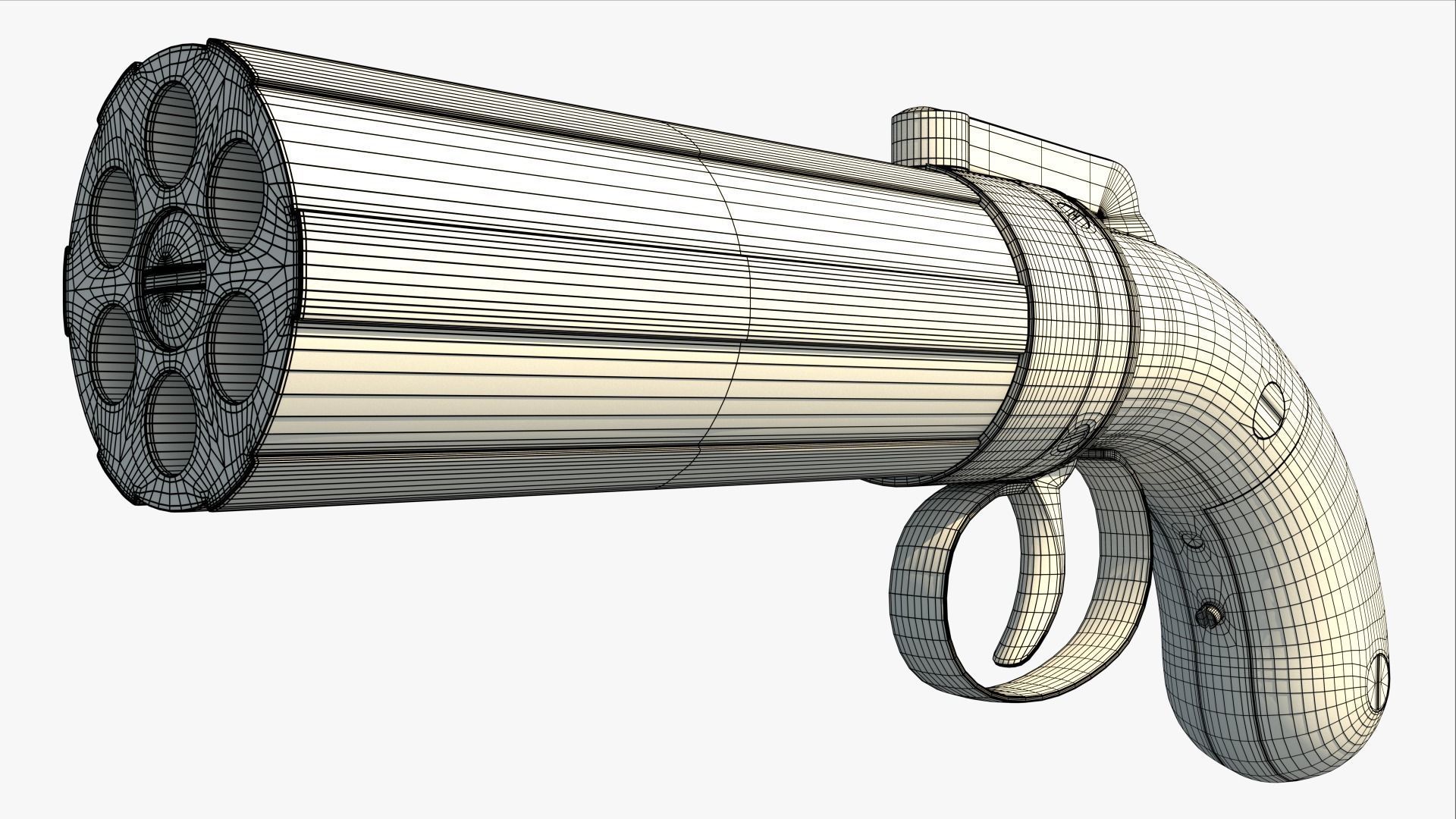 Antique Retro Weapon 3D model_6